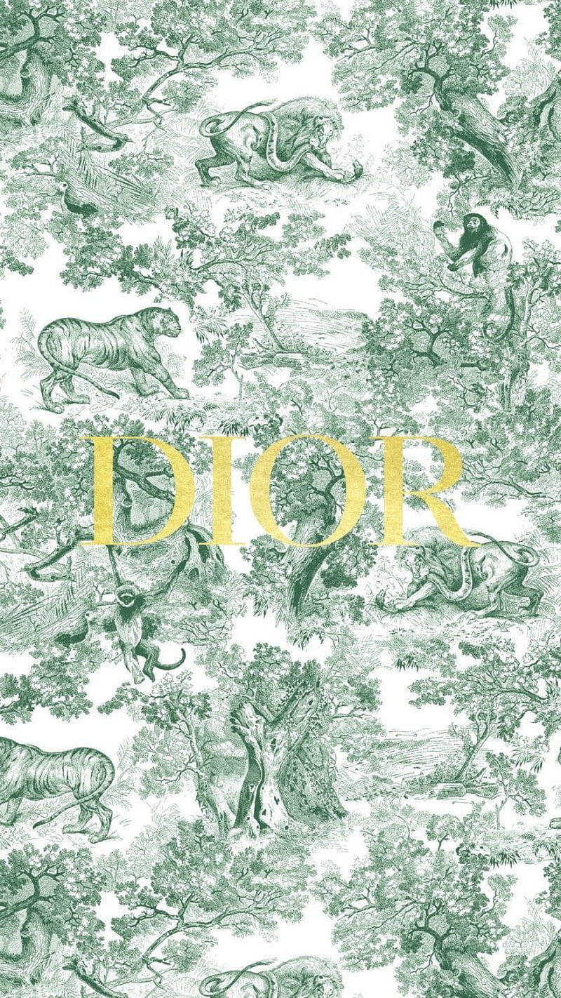 Contemporary Dior Designer Logo Illustrated On Vintage Backdrop Wallpaper