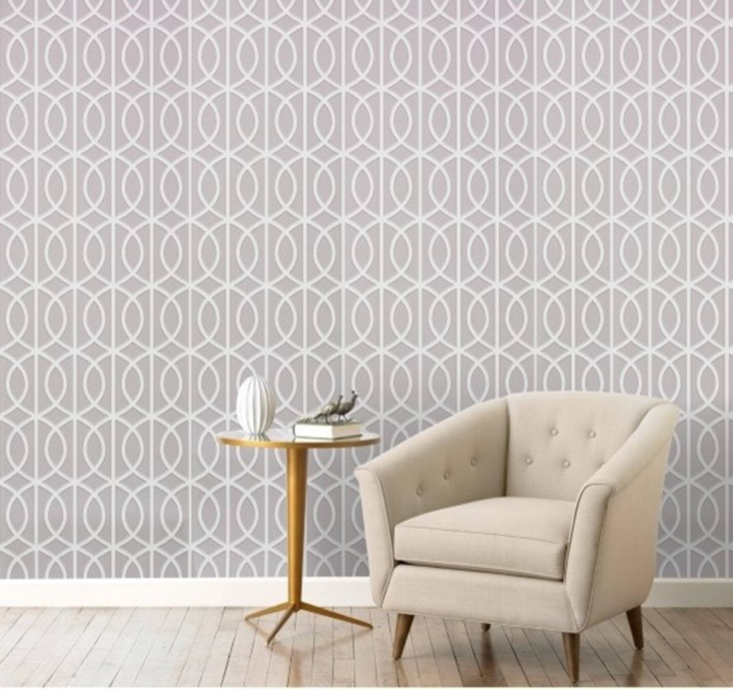 Contemporary Modern Circle Stencil Wall Wallpaper