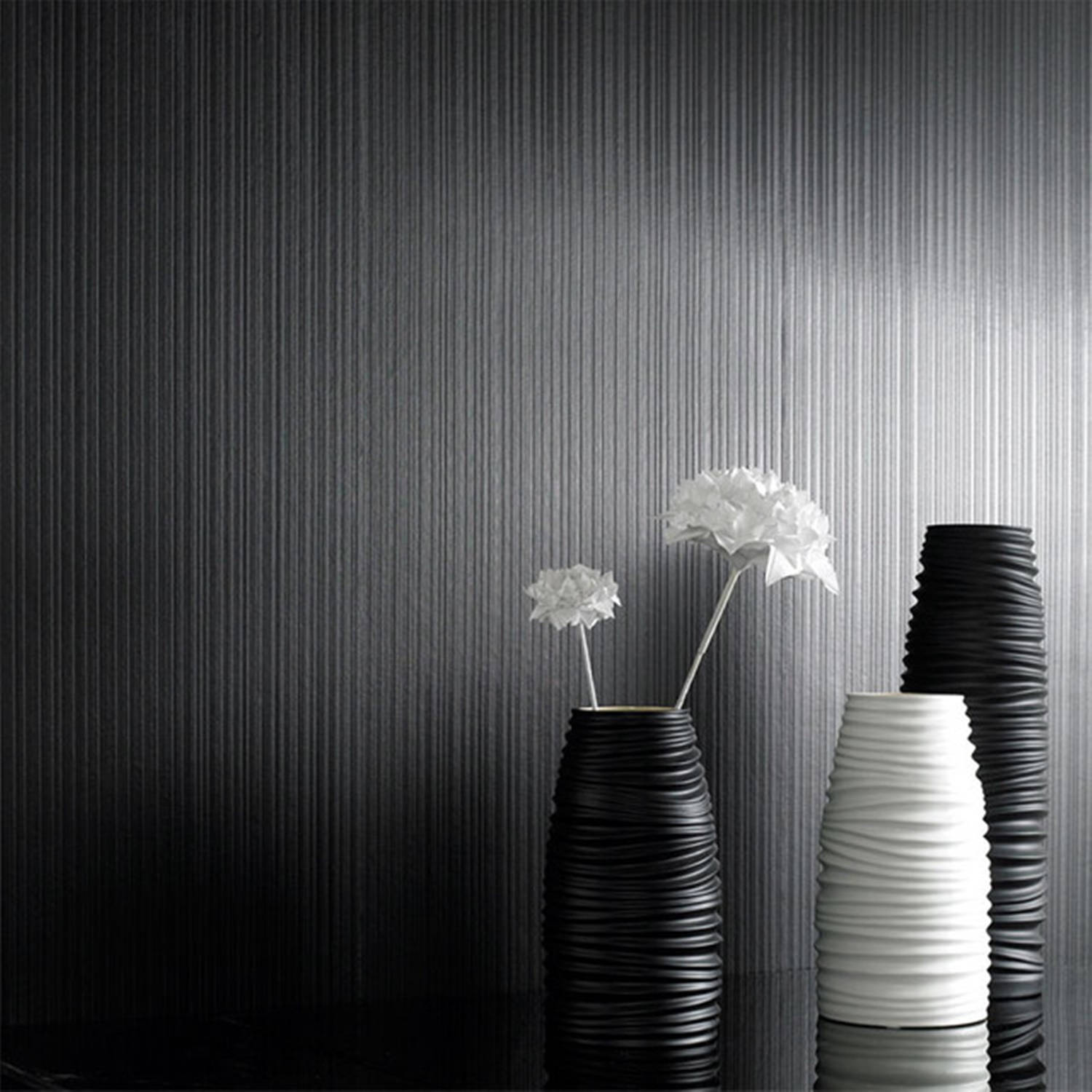 Contemporary Modern Striped Fabric Textured Wall Wallpaper