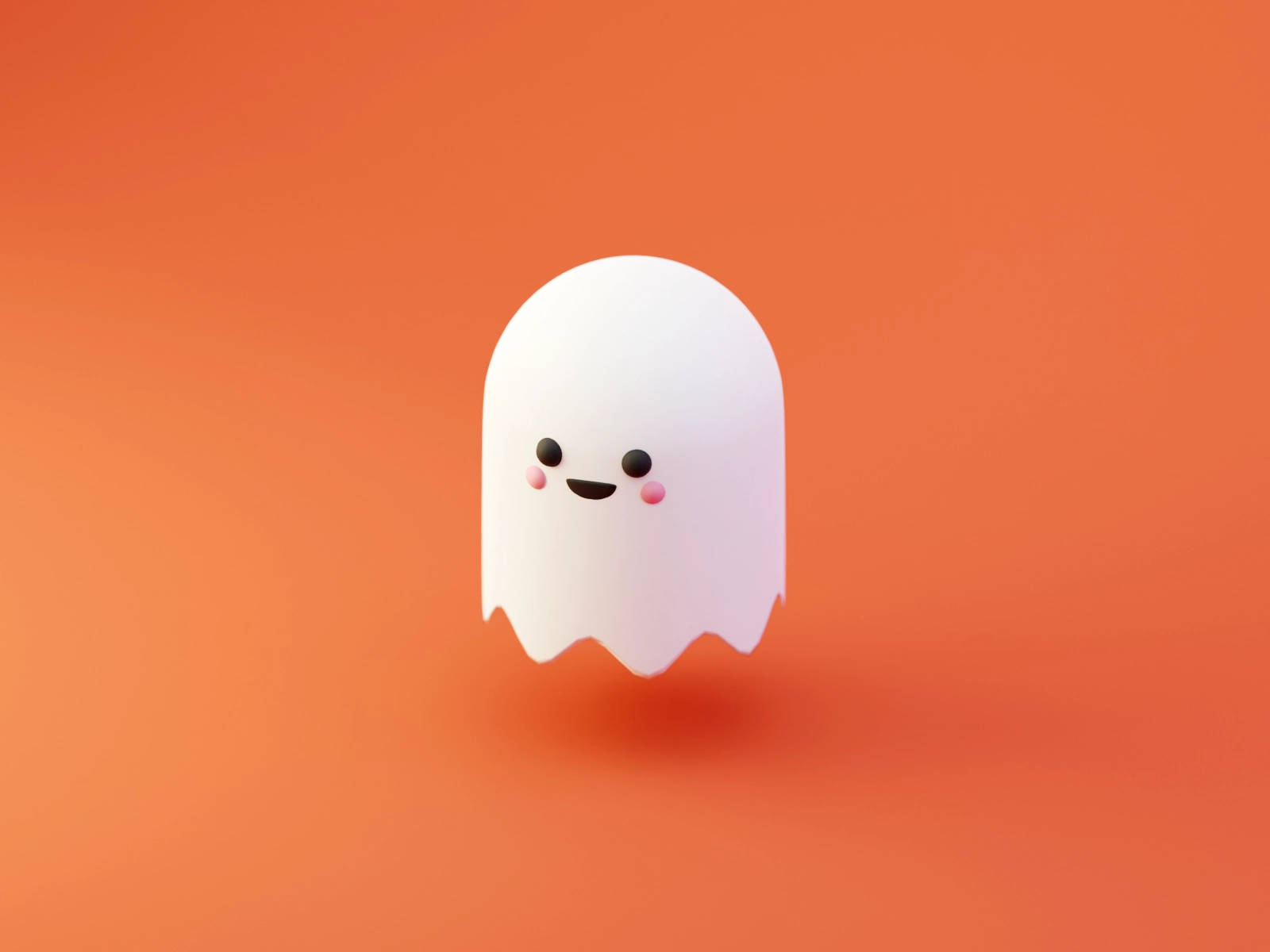 Cool 3d Ghost White In Orange Wallpaper