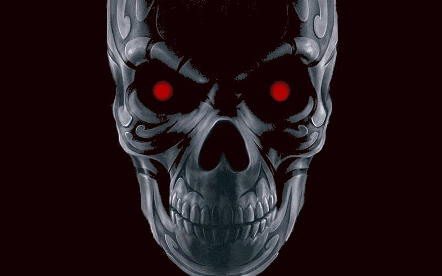 Cool 3d Ghost With Red Eyes Wallpaper