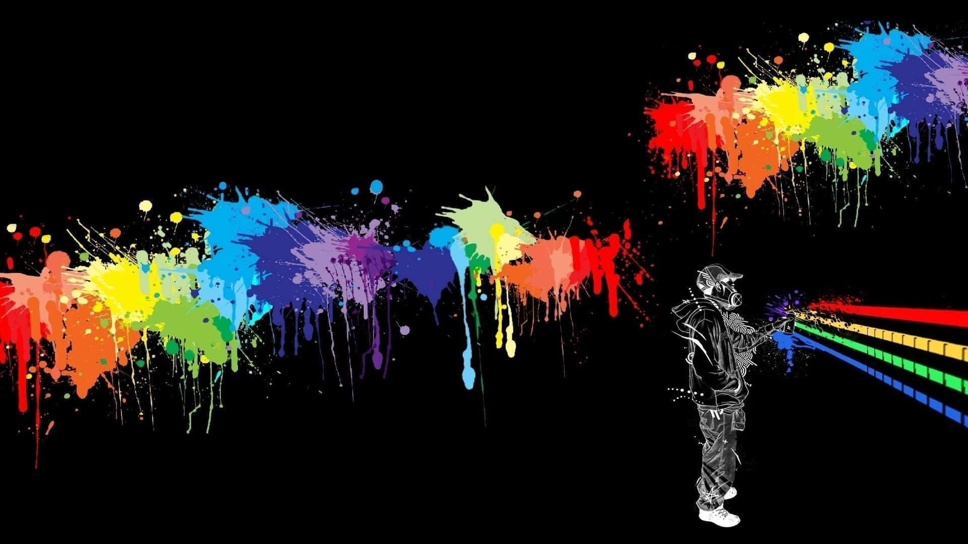 Cool Art Rainbow Paint Splash Wallpaper