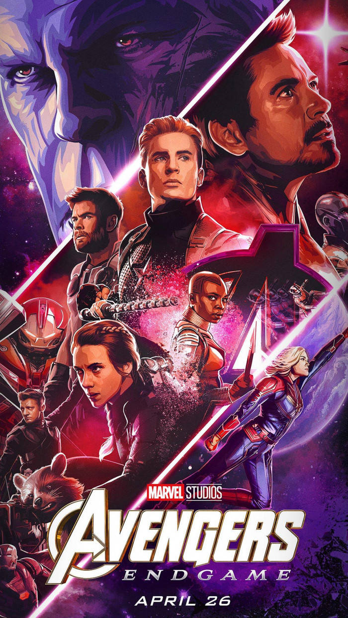 Cool Avengers Endgame Red And Purple Phone Wallpaper