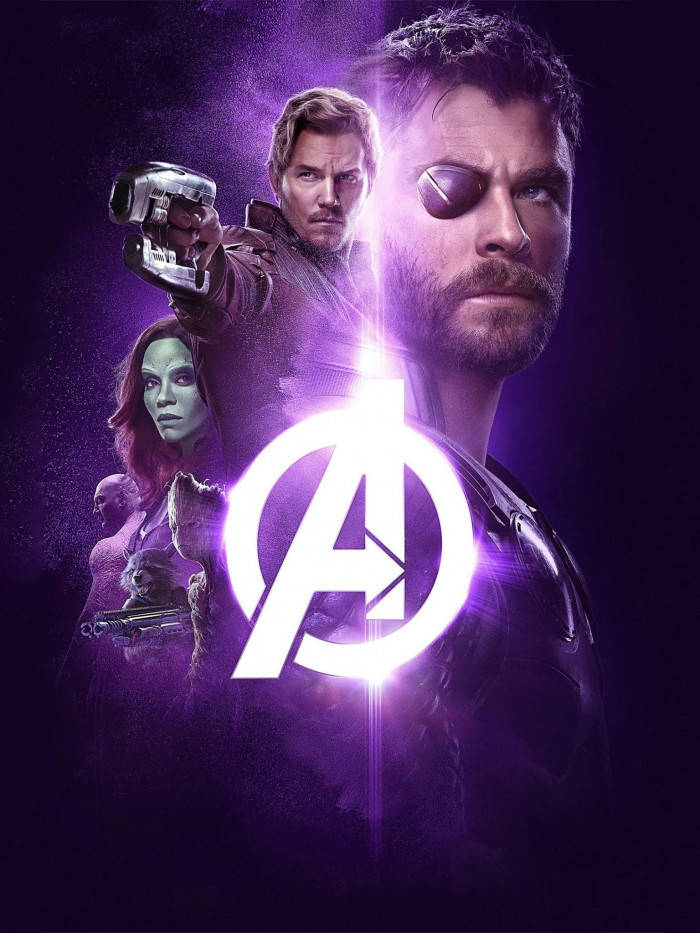 Cool Avengers Poster With Thor And The Guardians Wallpaper