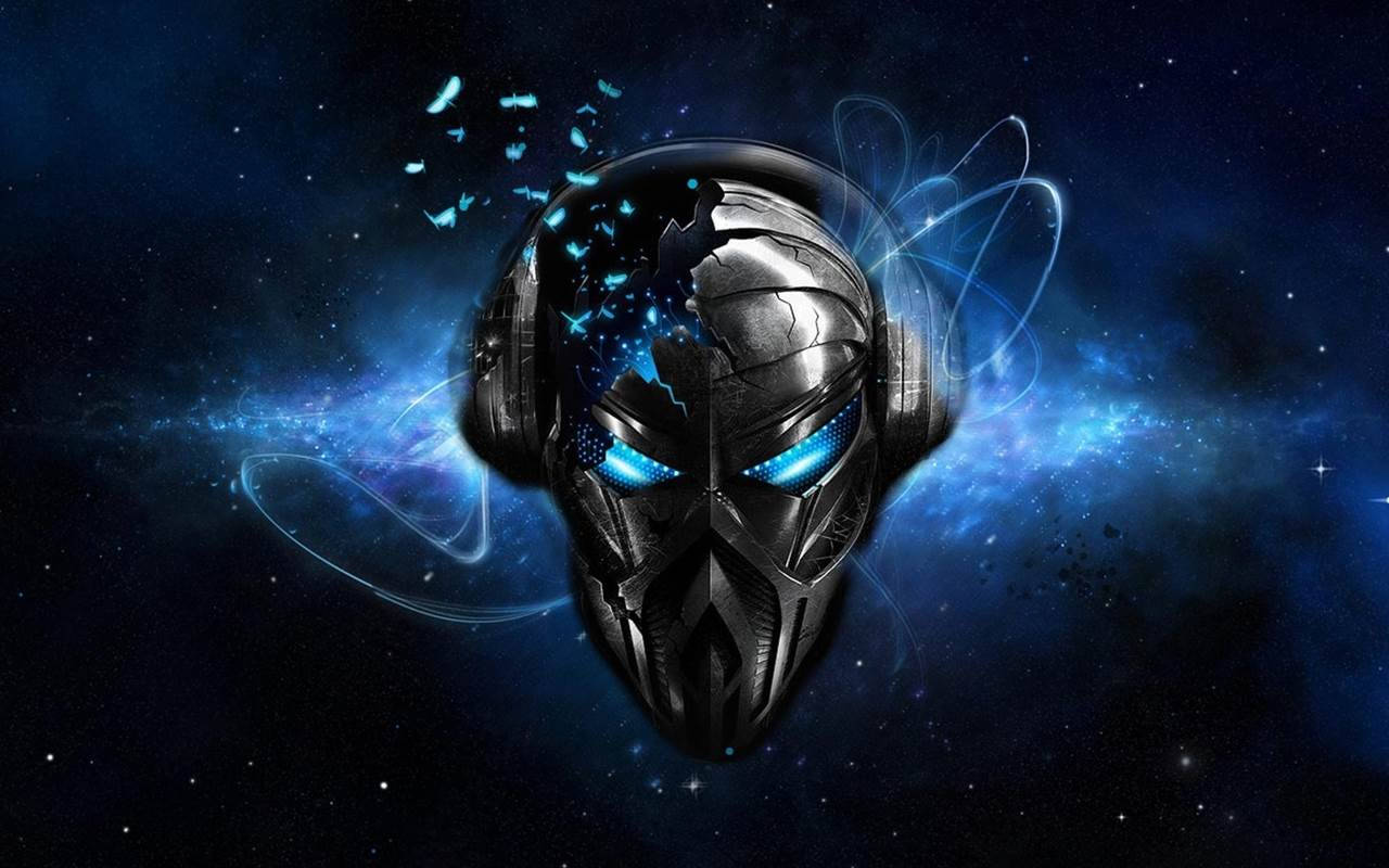 Cool Balck Mask On Galaxy Tablet Wallpaper