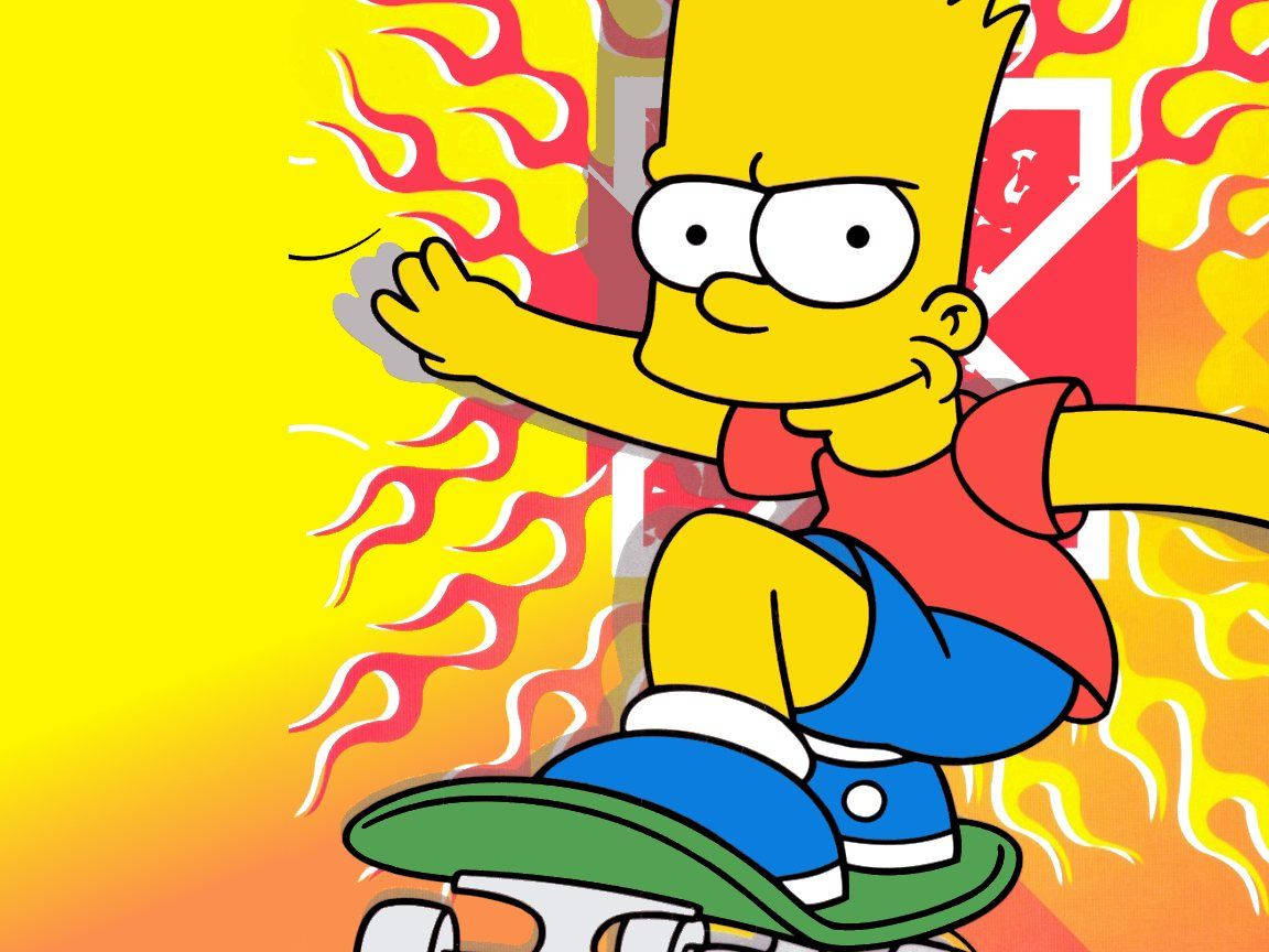 Cool Bart Simpson On Skateboard Wallpaper