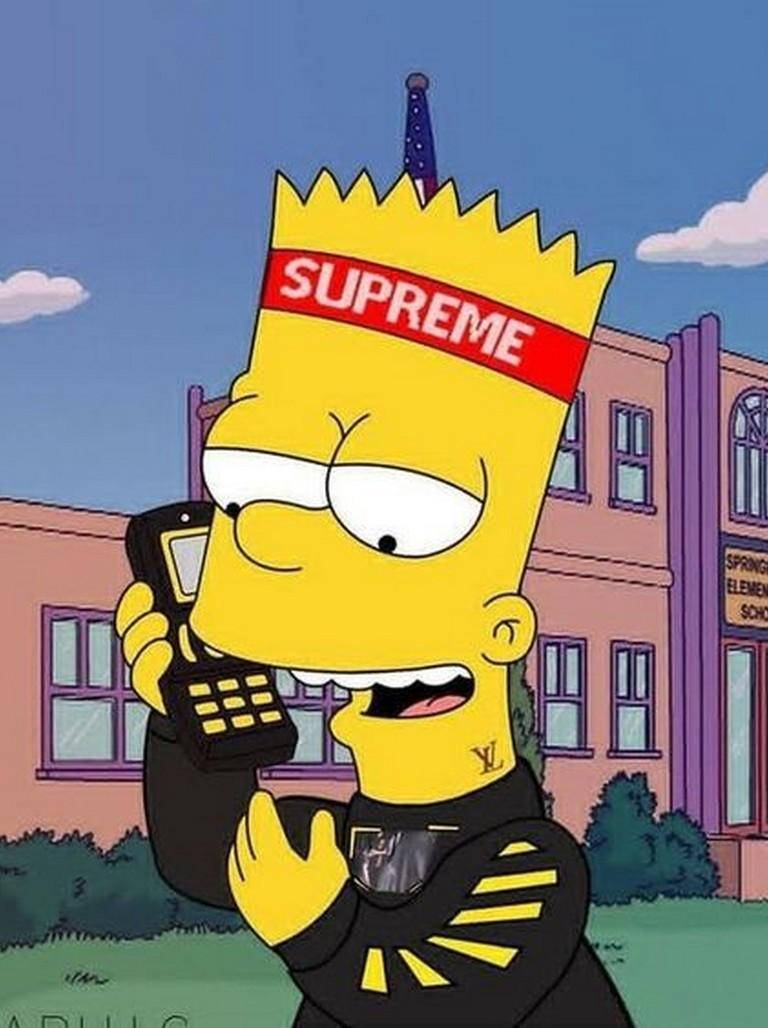 Cool Bart Simpson On The Phone Wallpaper