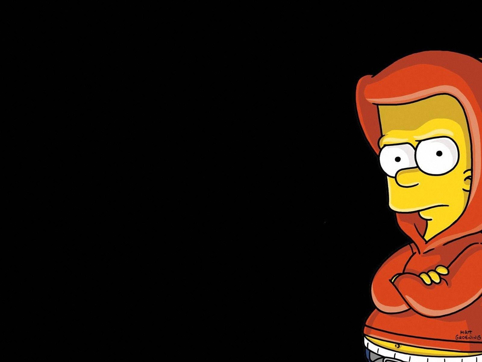 Cool Bart Simpson With Orange Hoodie Wallpaper
