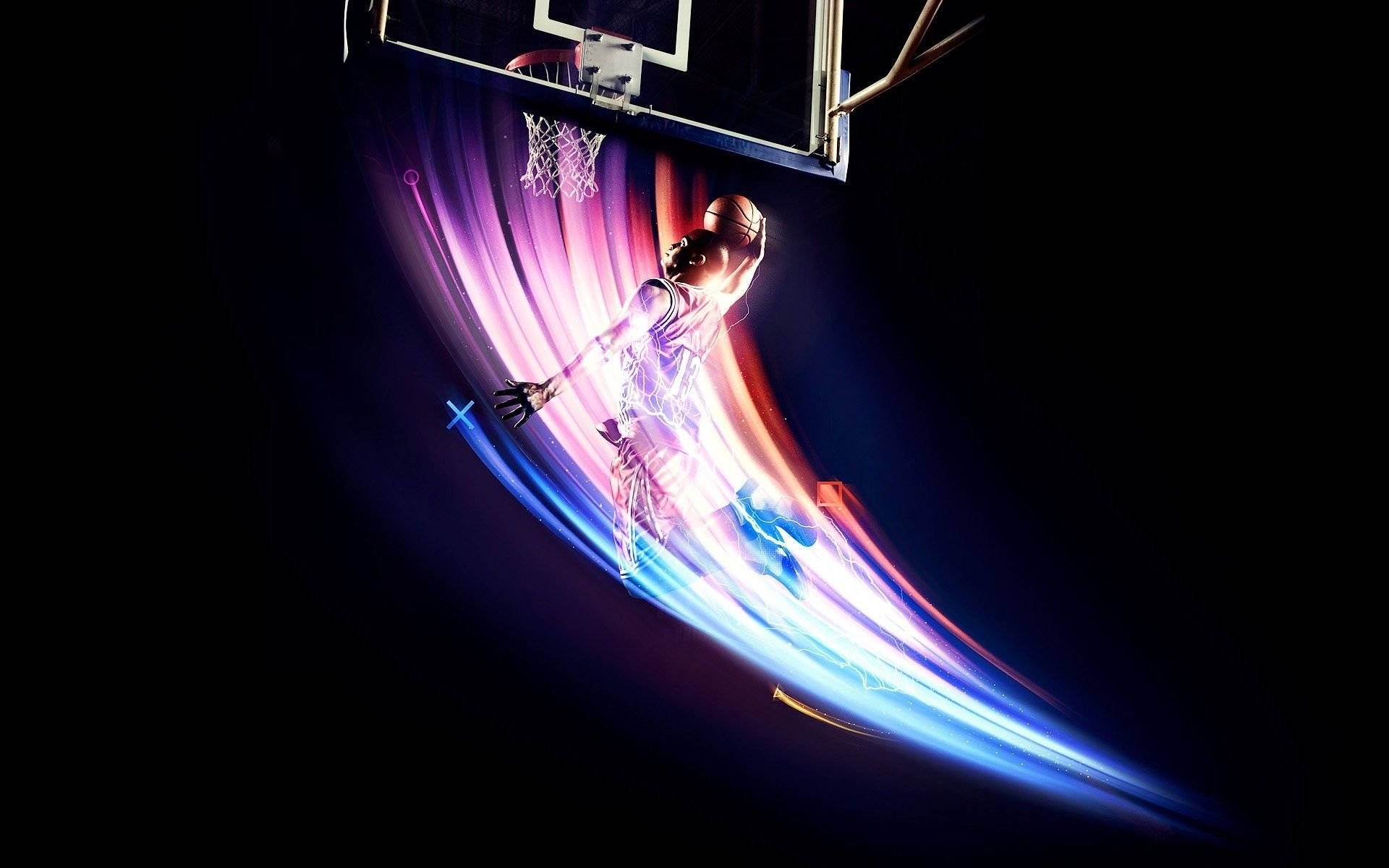 Cool Basketball Light Streaks Wallpaper