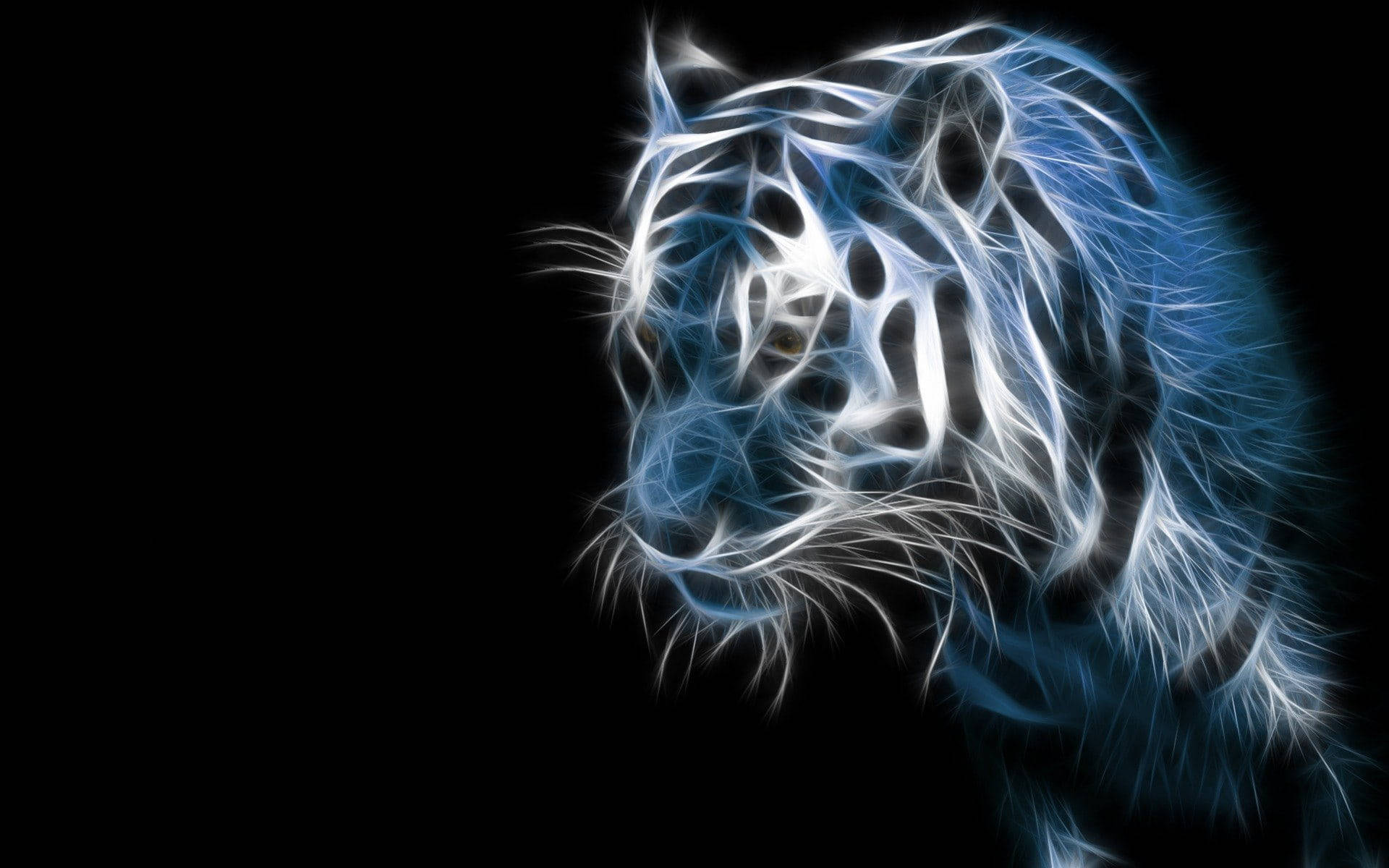 Cool Blue And White Tiger Art Wallpaper