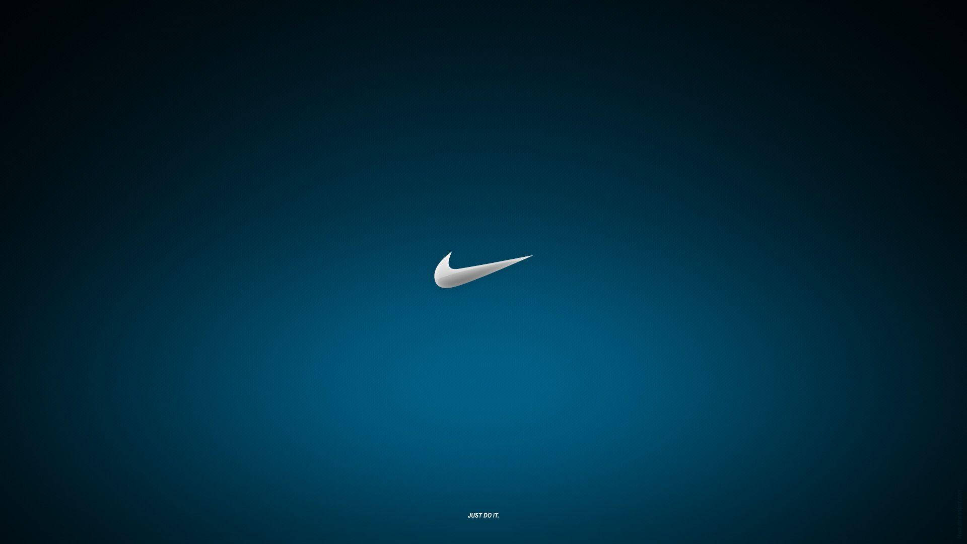 Cool Blue Gradient Nike Logo Wallpaper