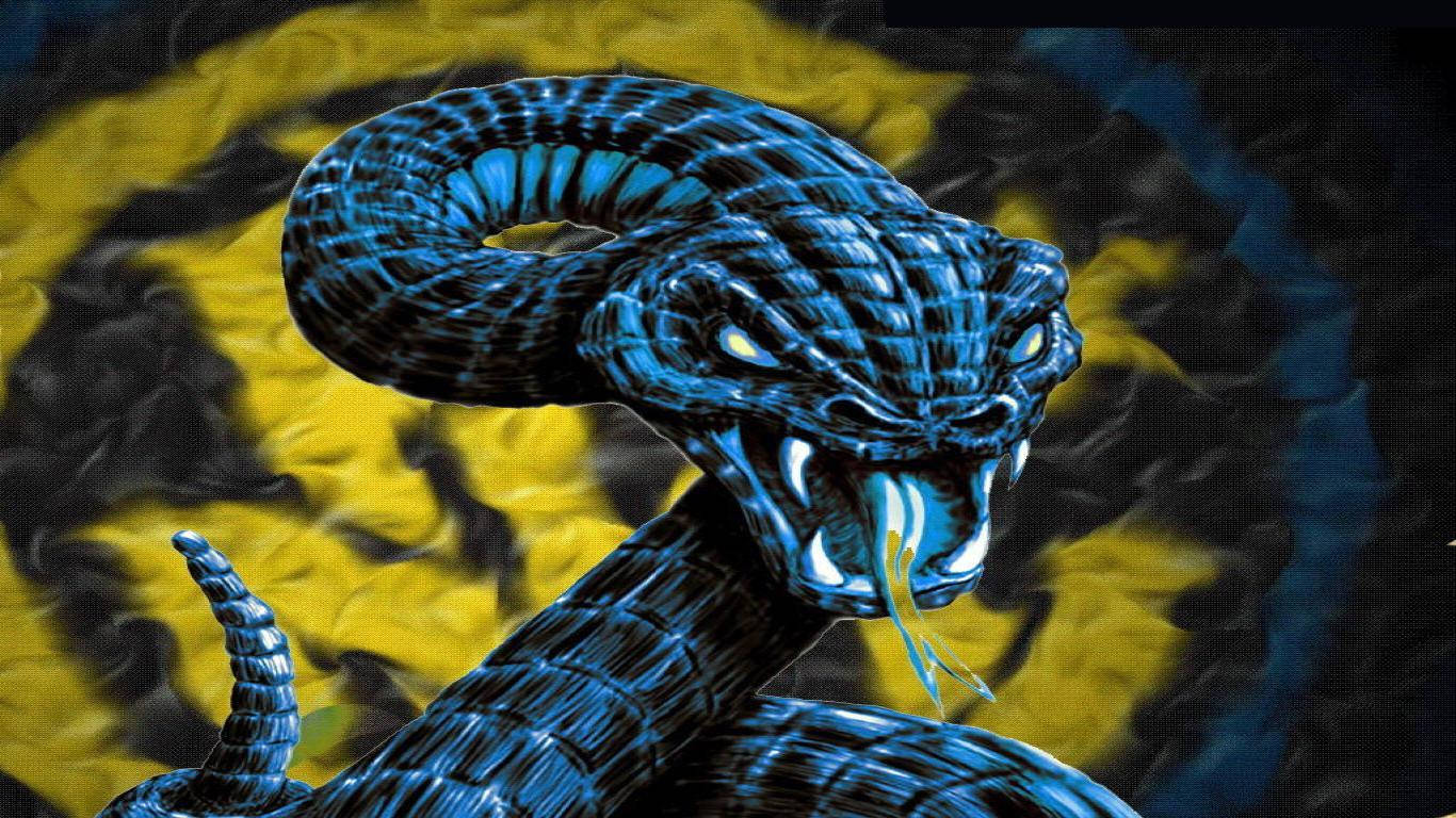 Cool Blue Snake Graphic Wallpaper