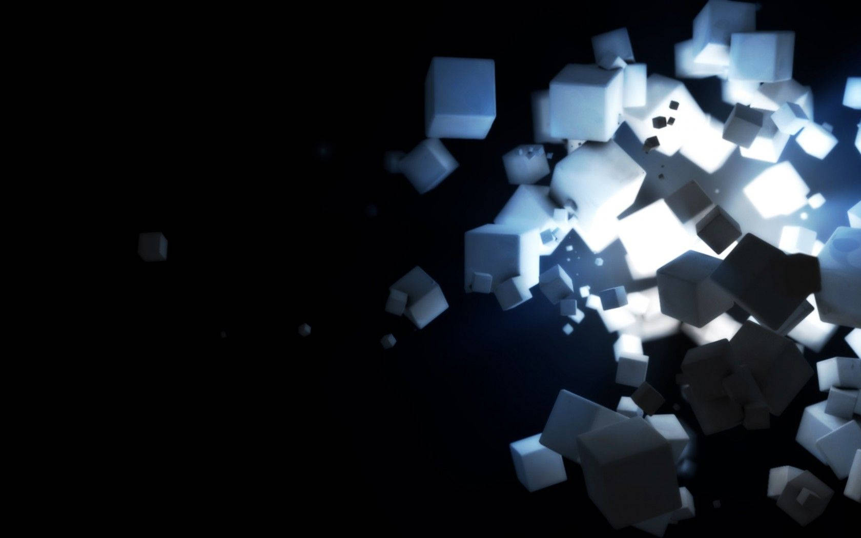 Cool Dark With White Cubes Wallpaper