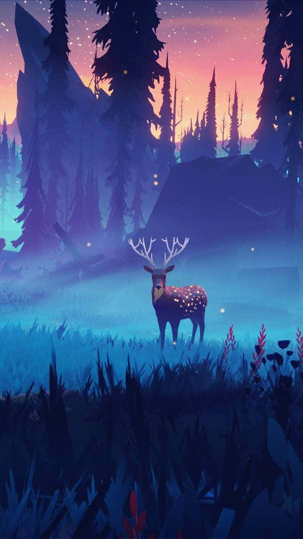 Cool Deer Screensaver Theme Wallpaper