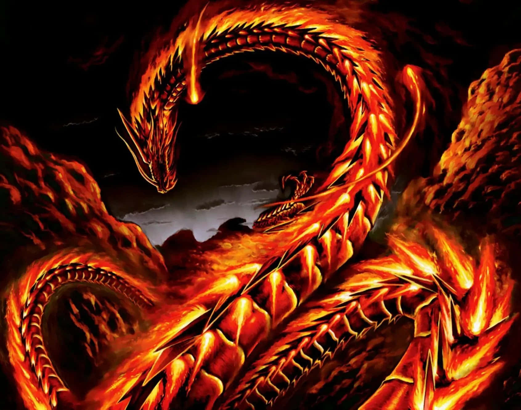 Cool Fire Dragon Wallpaper