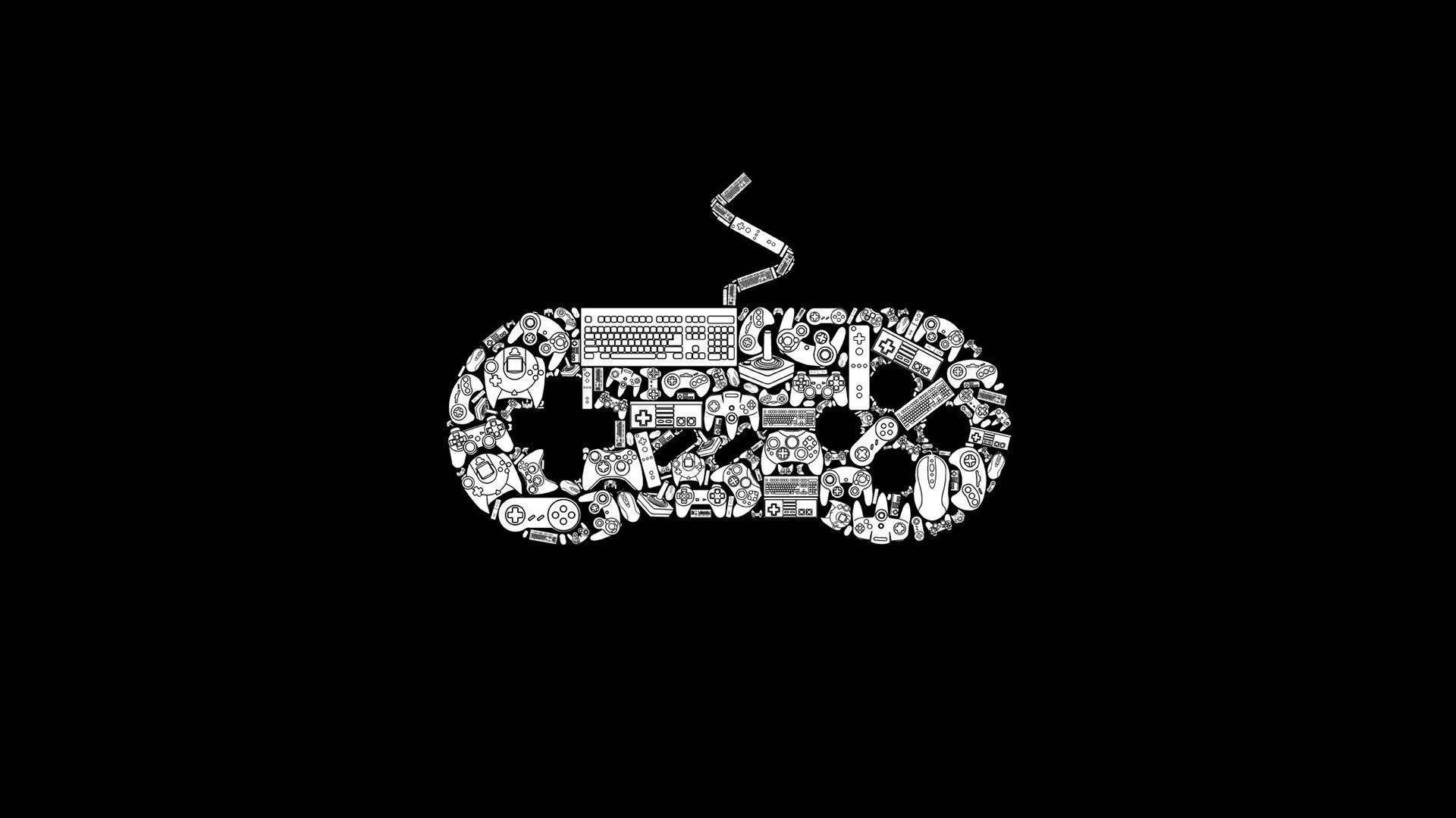 Cool Gaming Controllers Abstract Art Wallpaper