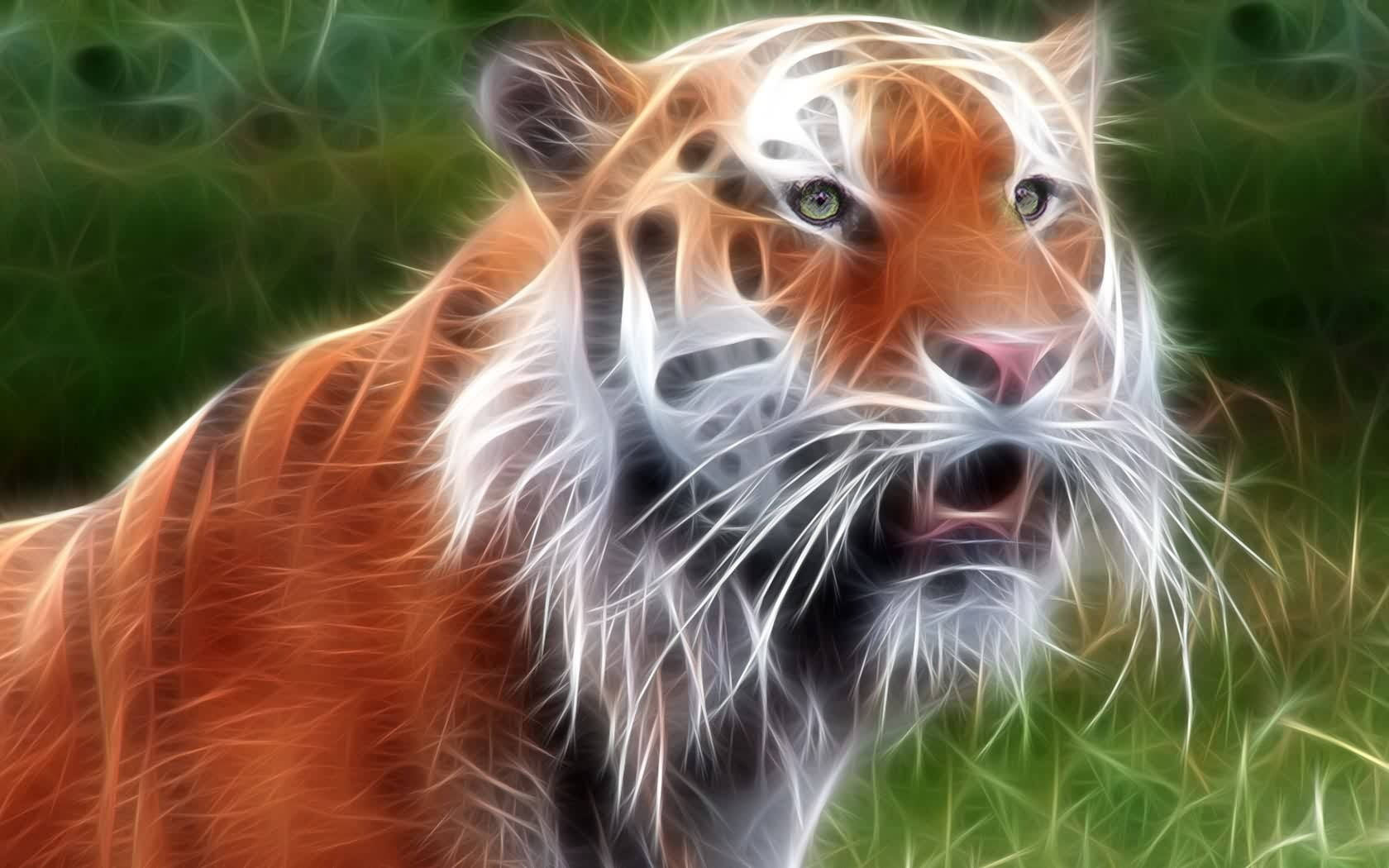 Cool Glowing Tiger Photo Wallpaper