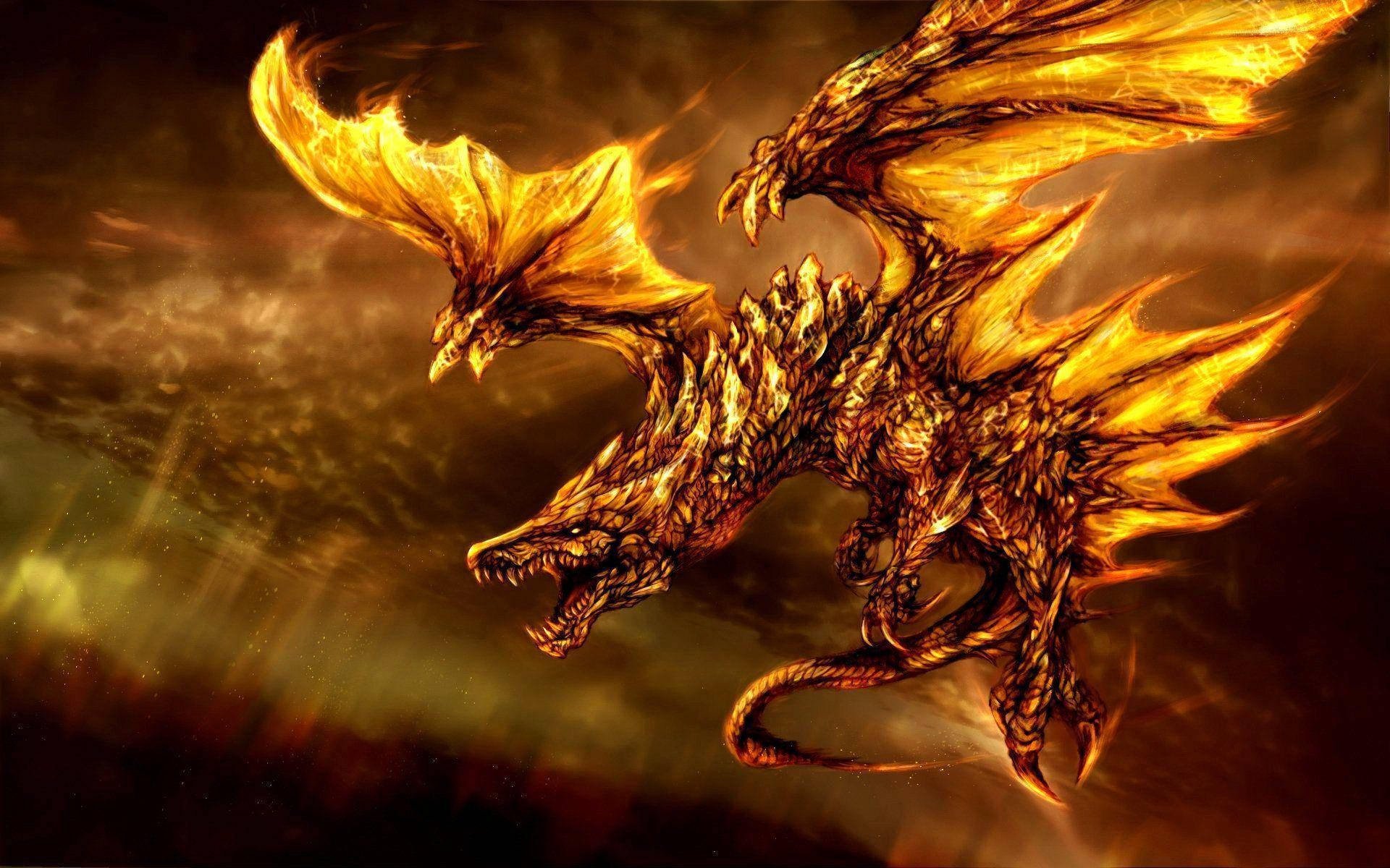 Cool Golden Dragon Wallpaper