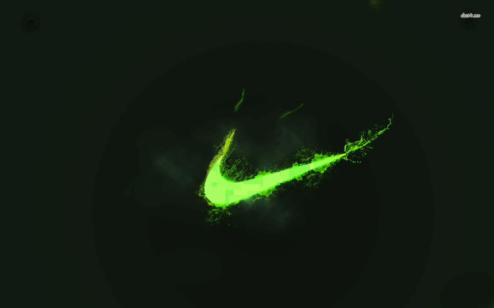 Cool Green Lit Nike Logo Wallpaper