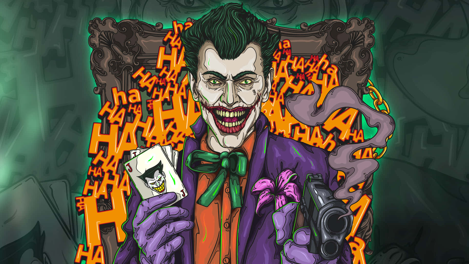 Cool Joker Holding Card Wallpaper