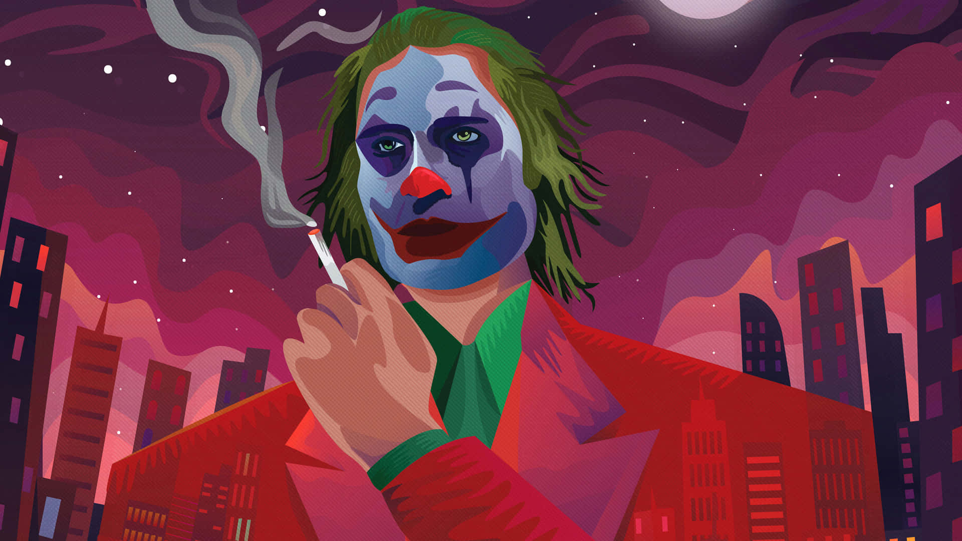 Cool Joker Holding Cigarette Wallpaper