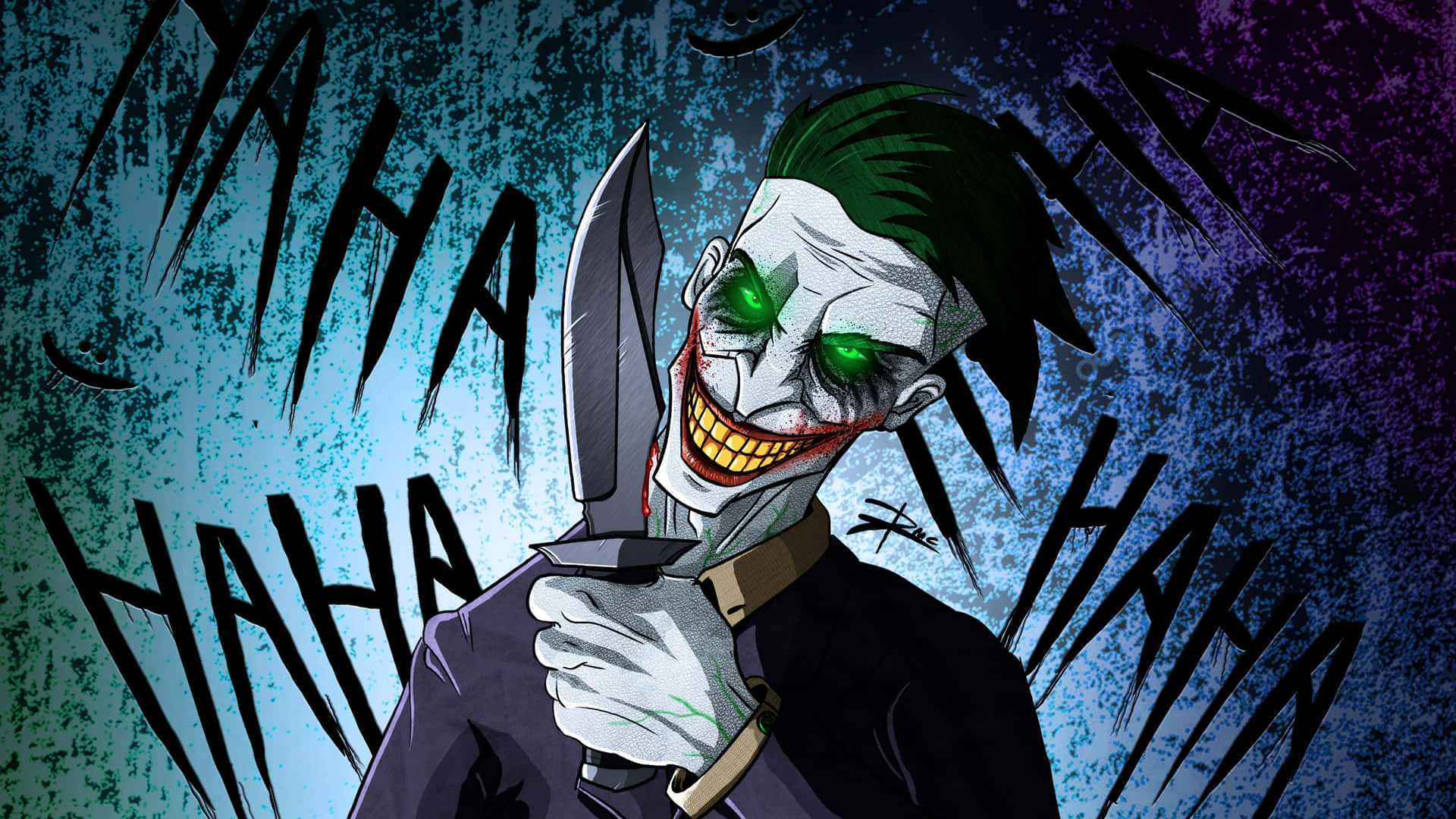 Cool Joker Holding Knife Haha Wallpaper