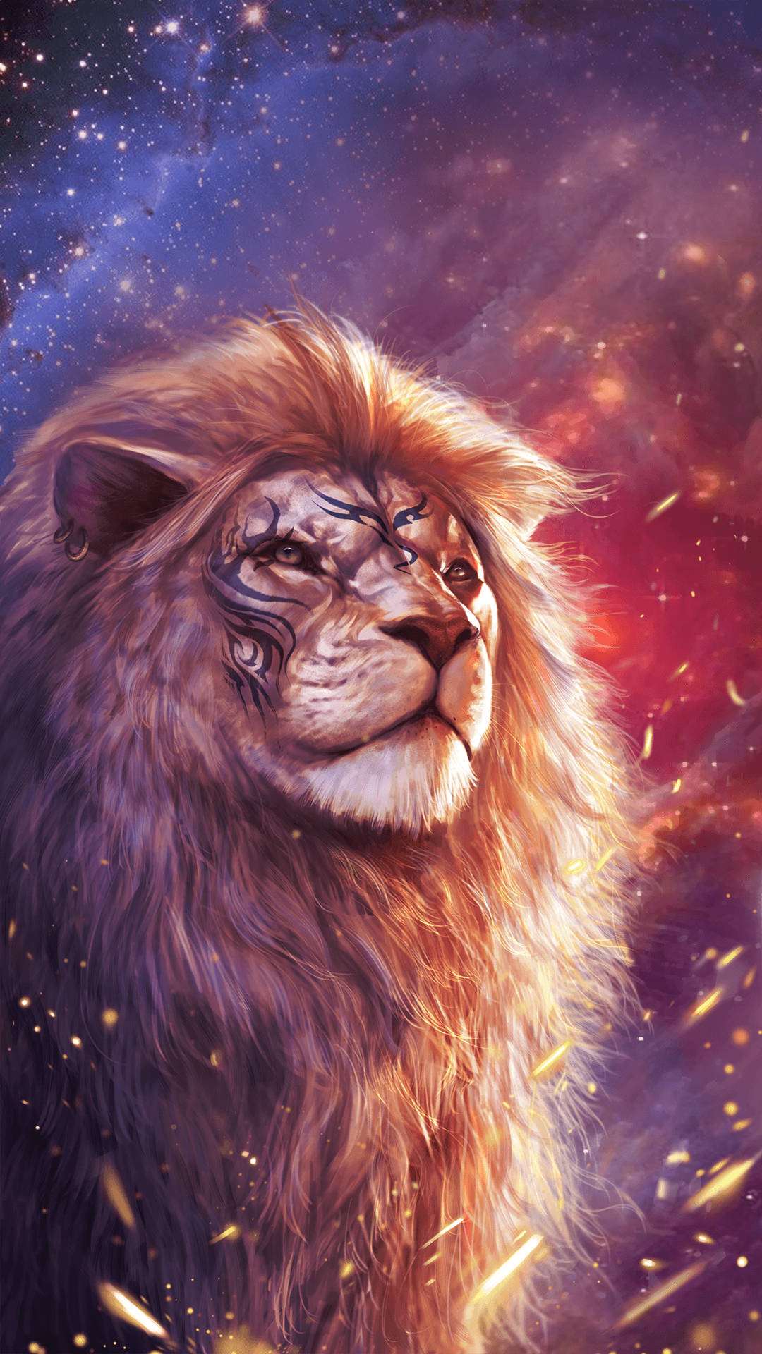 Cool Lion Fierce 2d Art Wallpaper