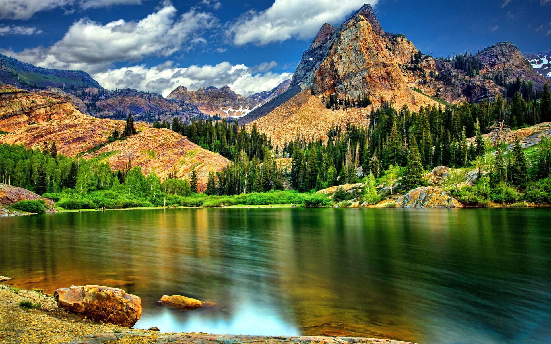 Cool Nature Lake Surrounded Wallpaper