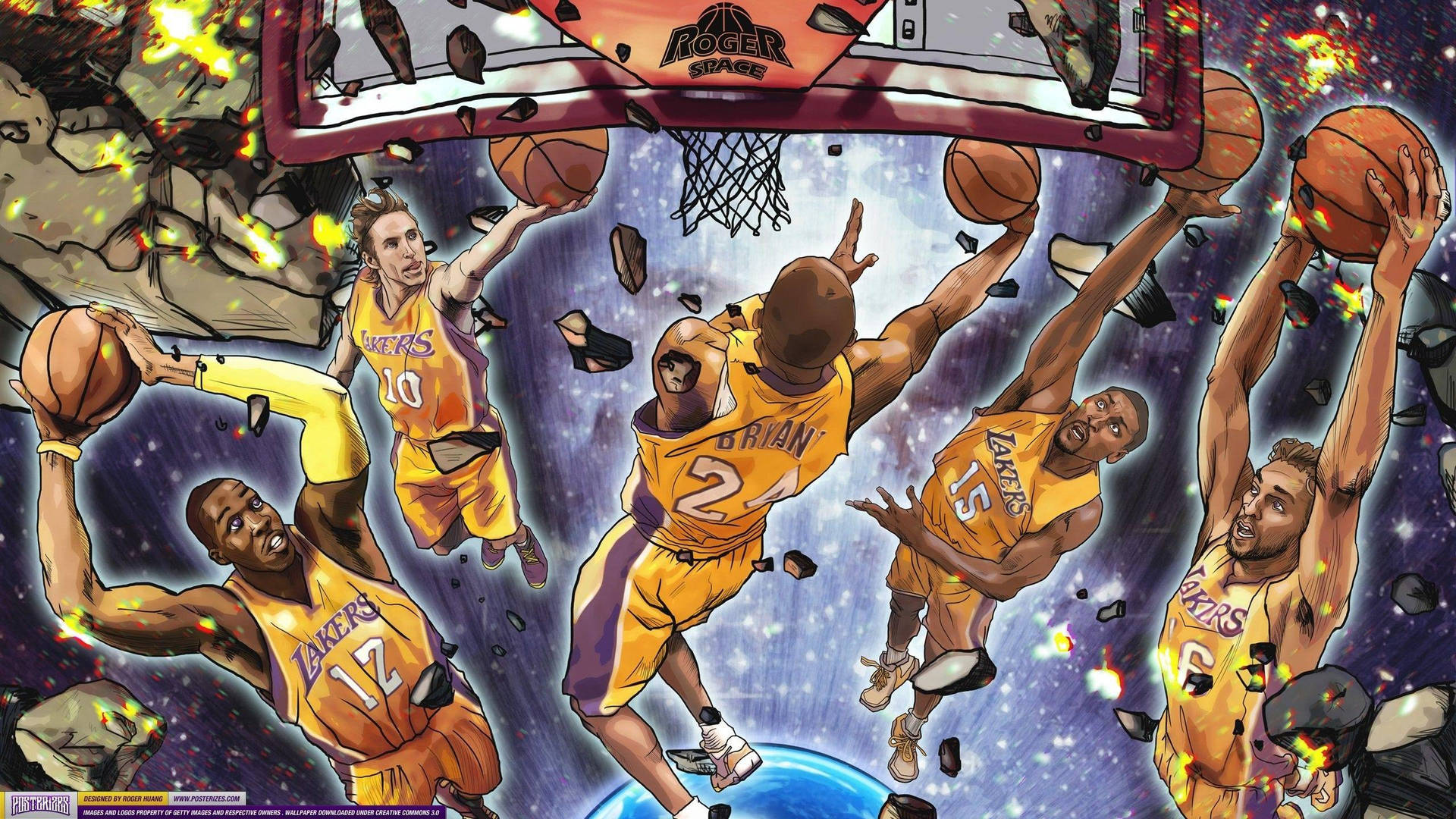 Cool Nba Los Angeles Lakers Artwork Wallpaper