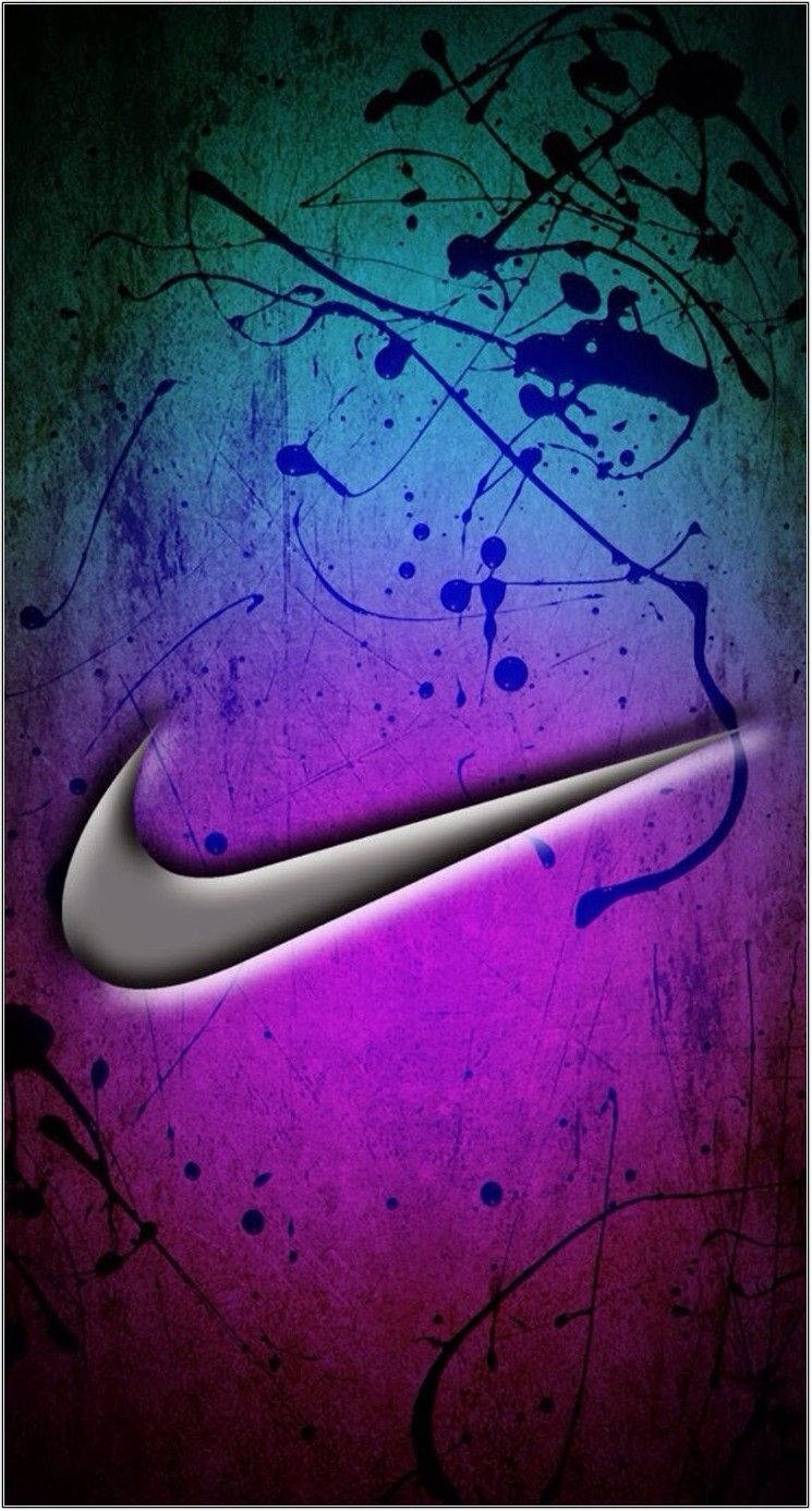 Cool Nike Emblem With Paint Splashes Wallpaper