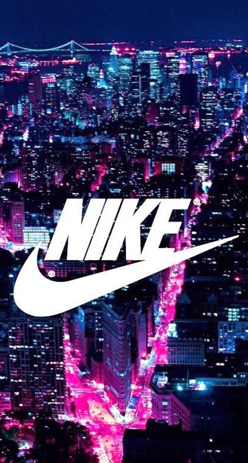 Cool Nike Logo With Cityscape Wallpaper