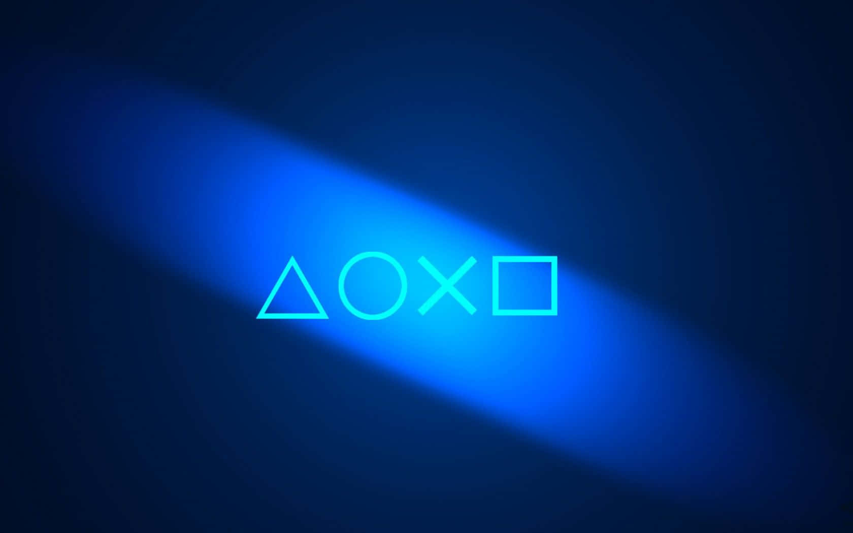 Cool Ps4 Controller Icon And Light Blue Oval Glow Wallpaper