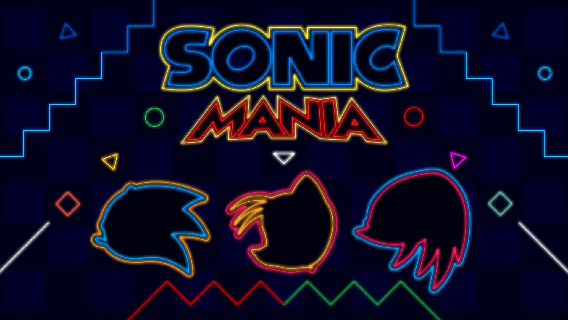 Cool Ps4 Sonic Mania With Neon Colored Design Wallpaper