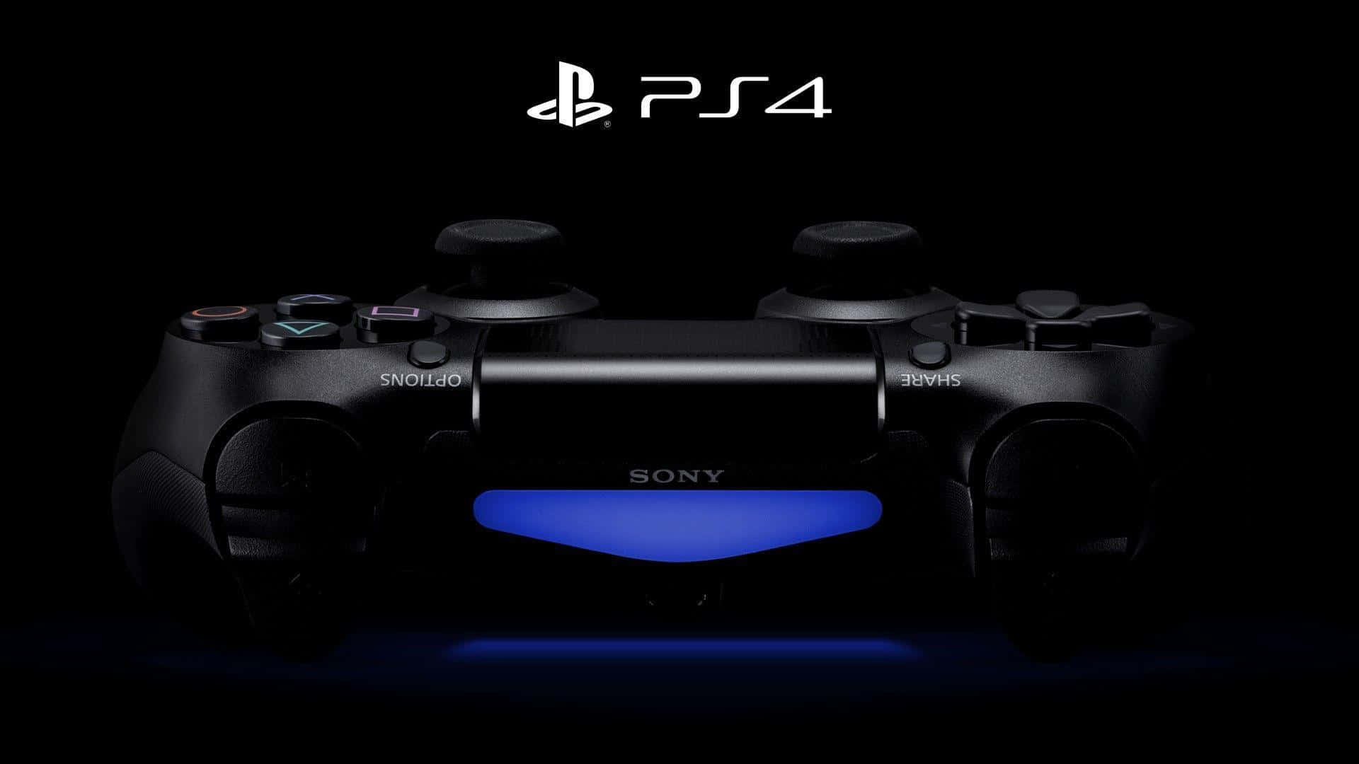 Cool Ps4 With Black Controller With Sony Logo Wallpaper