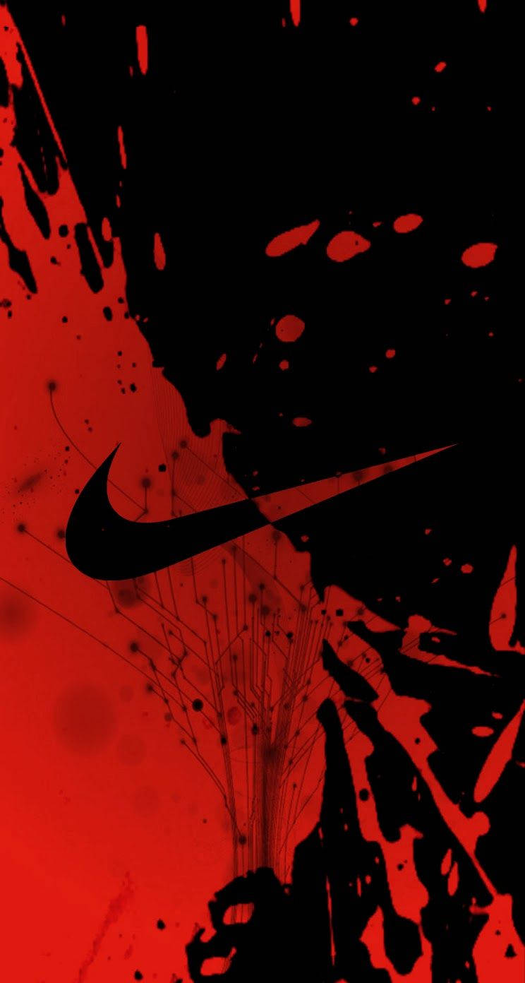 Cool Red And Black Nike Emblem Wallpaper