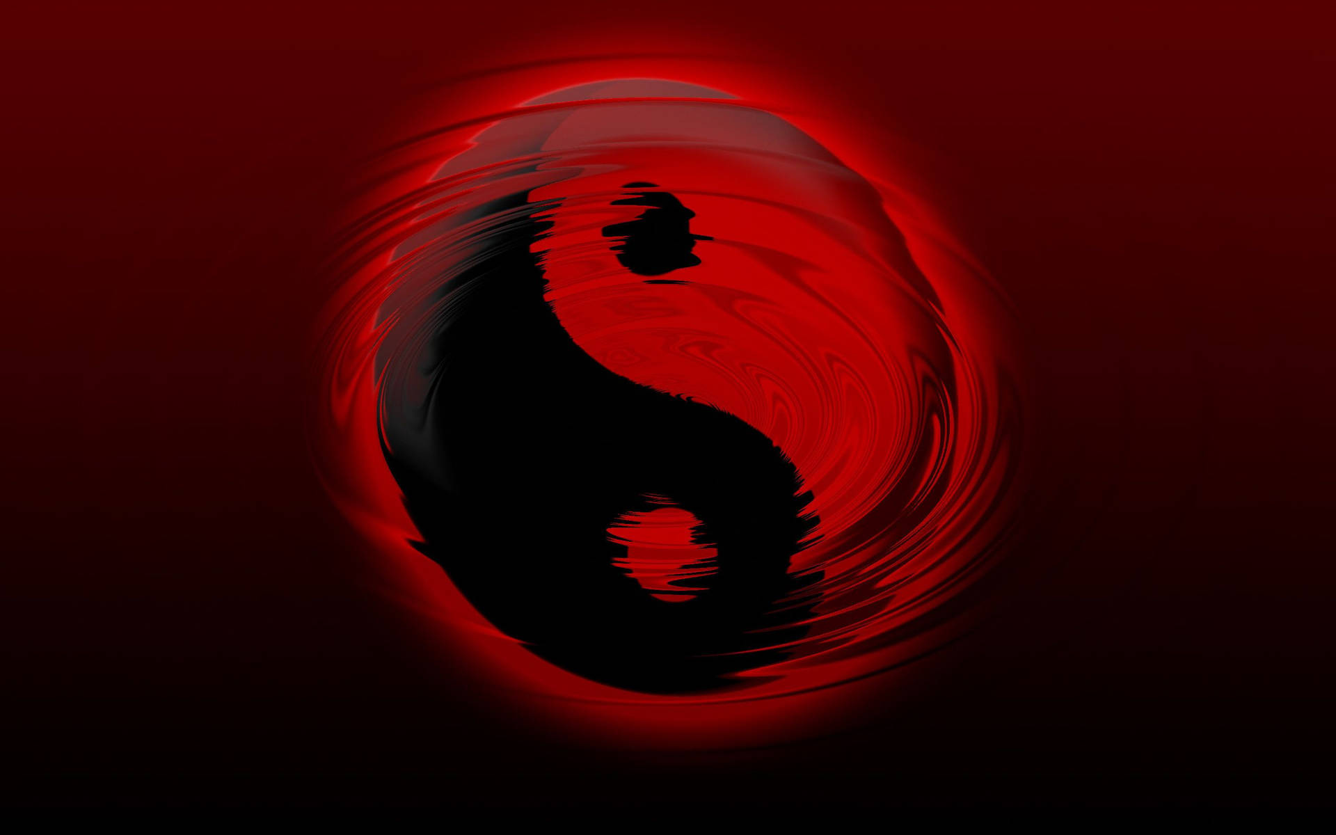 Cool Red Black Yin Yang Wallpaper