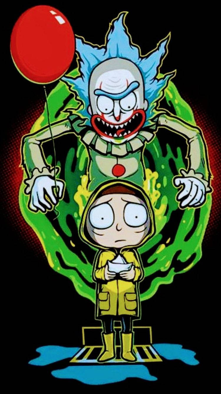 Cool Rick And Morty Clown Theme Wallpaper