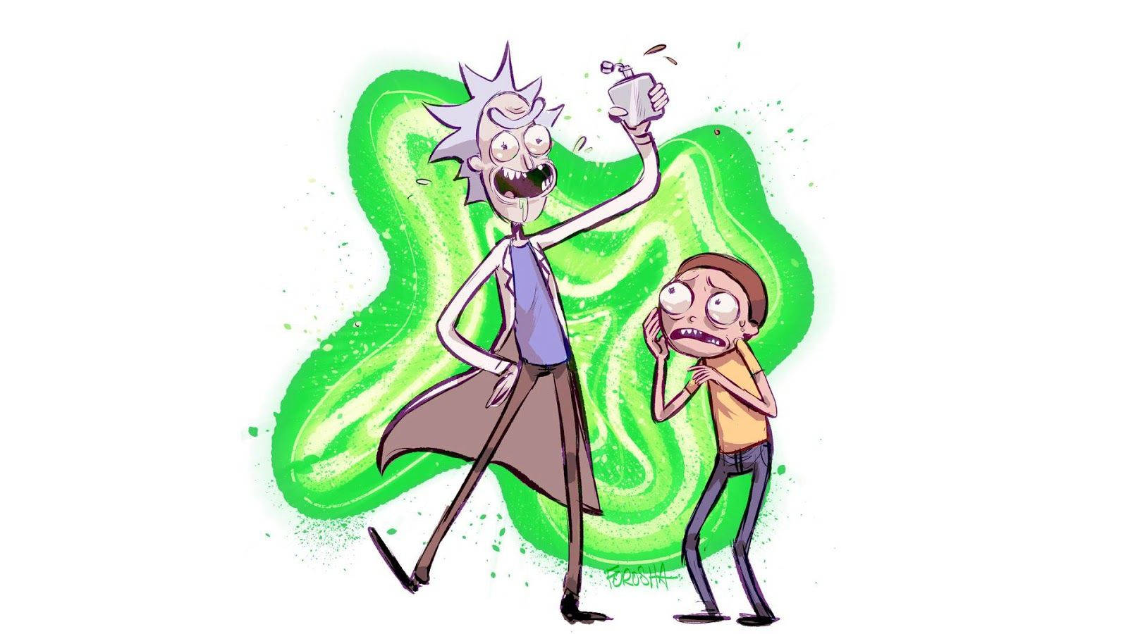 Cool Rick And Morty Drinking Wallpaper