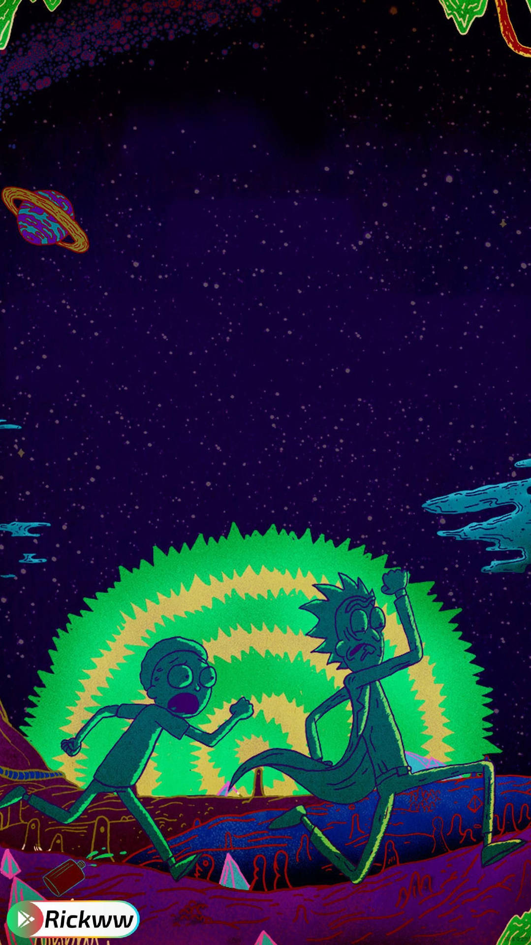 Cool Rick And Morty Monochrome Poster Wallpaper