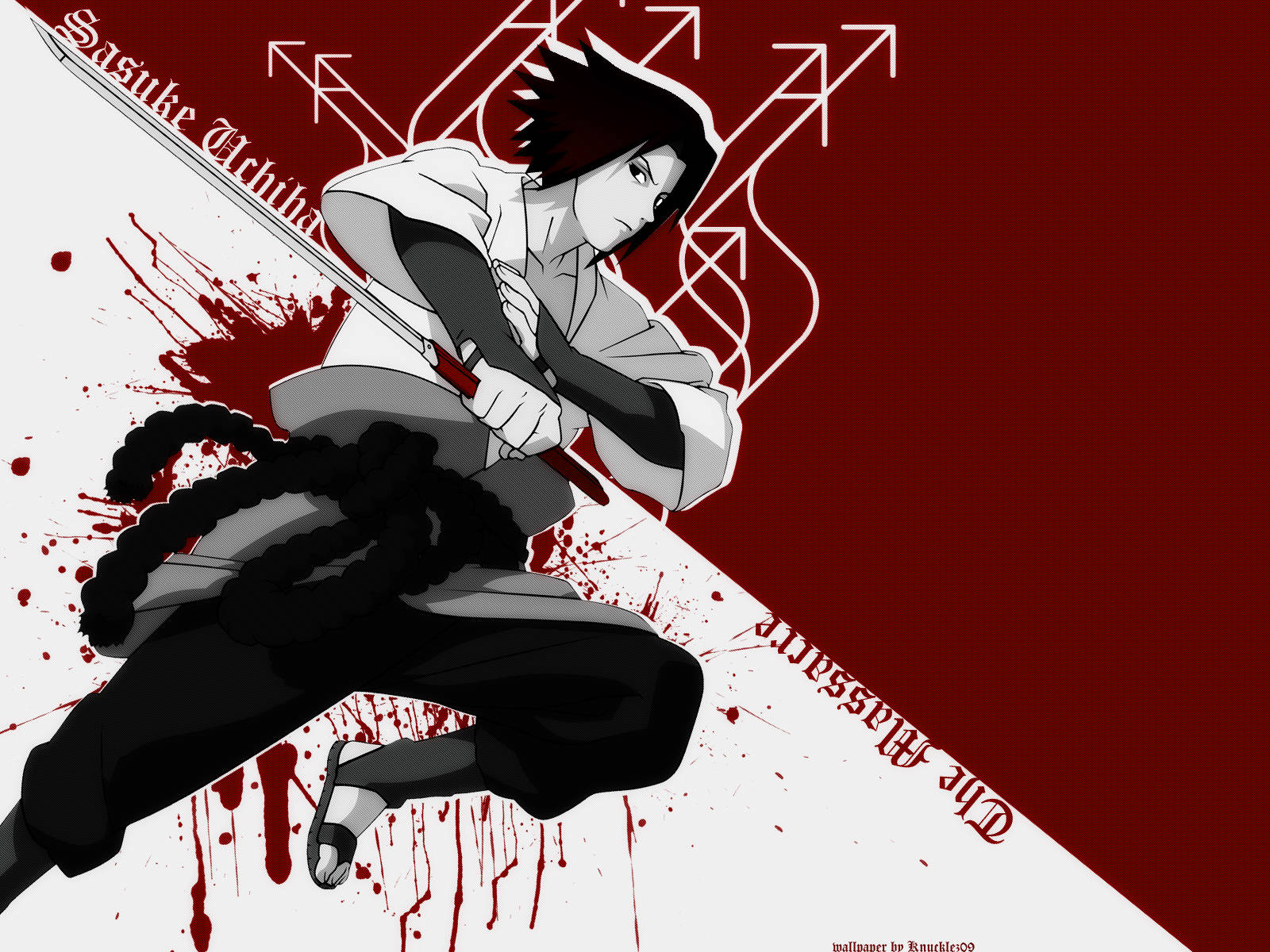 Cool Sasuke Blood Splatter Wallpaper