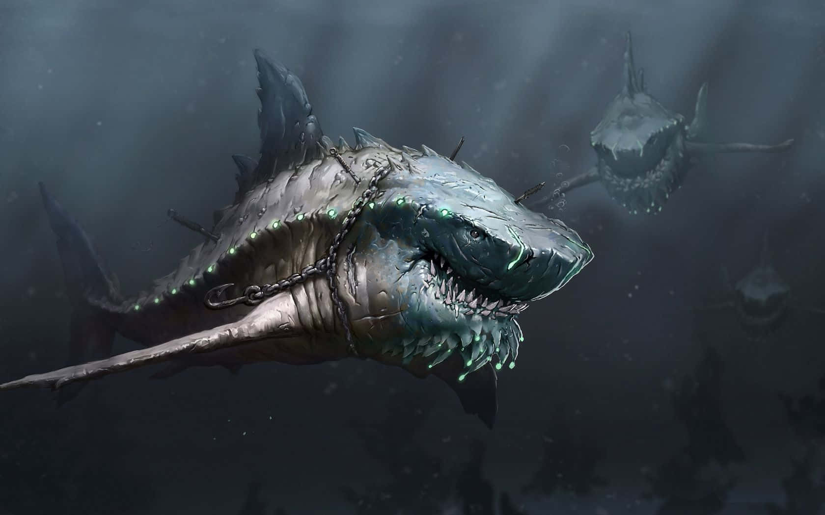 Cool Shark Creepy Art Wallpaper