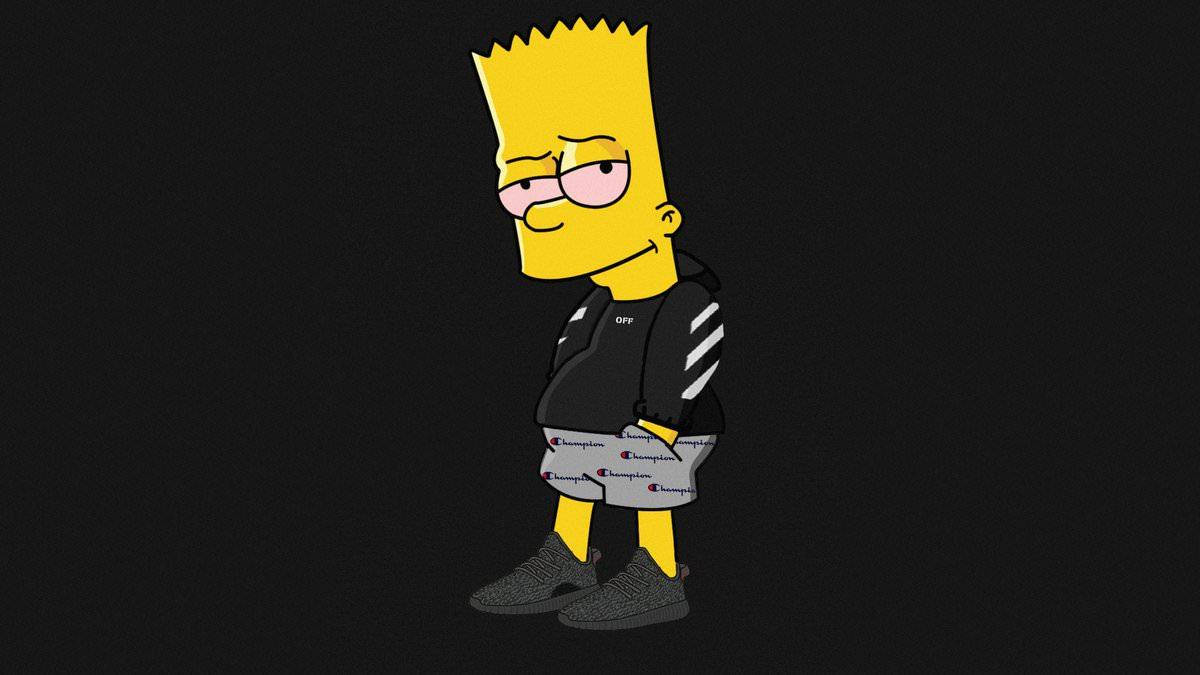 Cool Simpsons Black Outfit Wallpaper