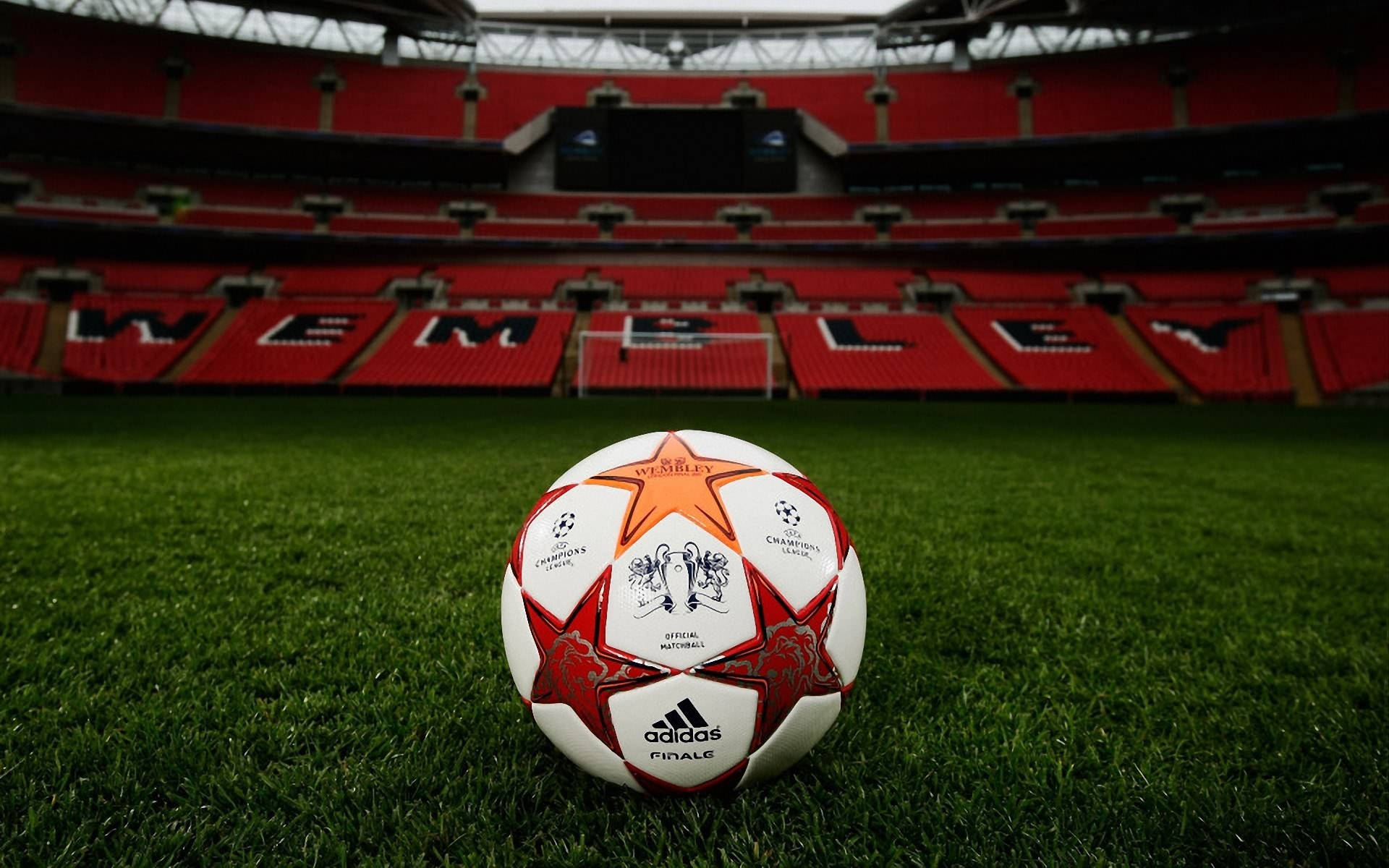 Cool Soccer Ball At Wembley Field Wallpaper