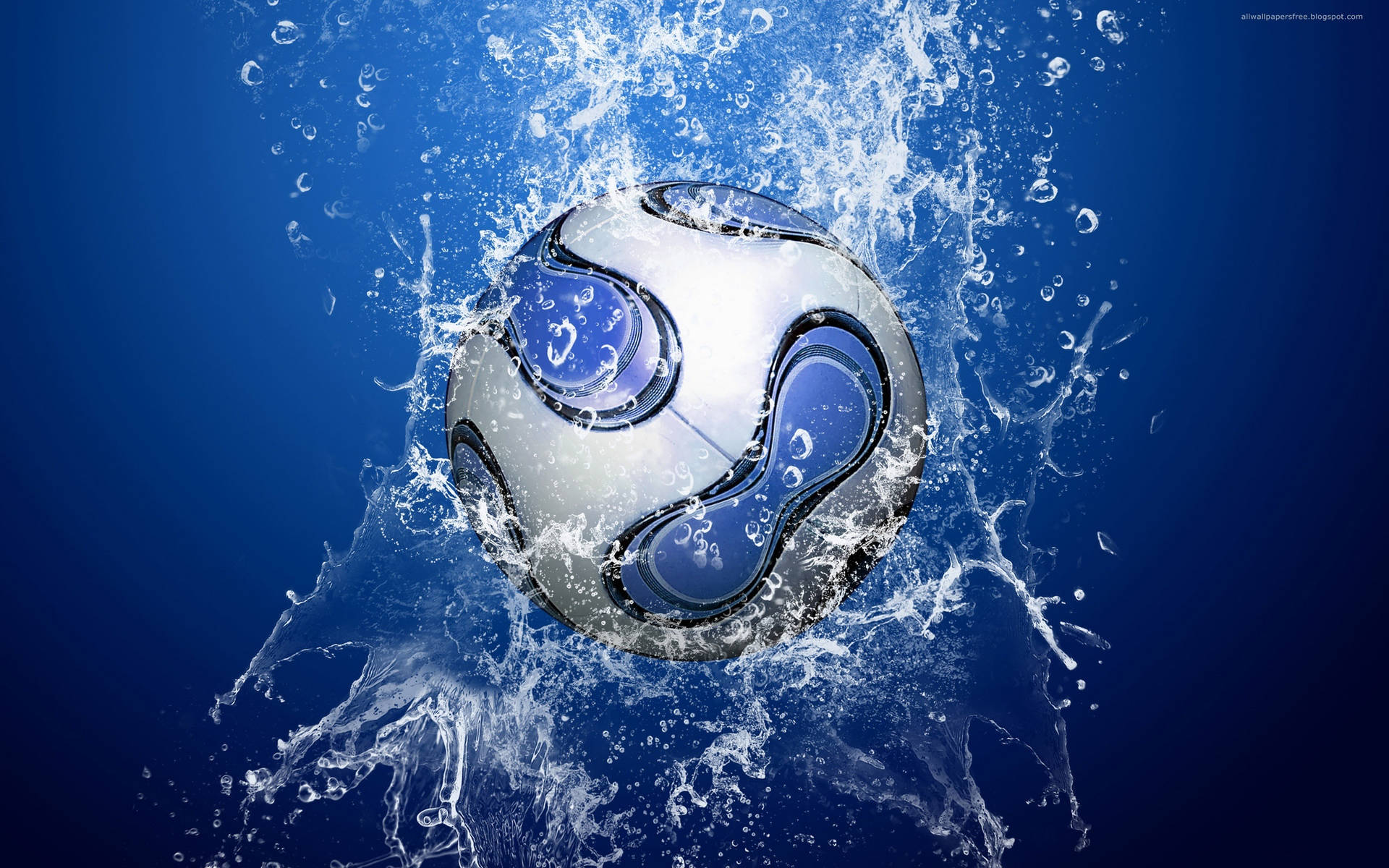 Cool Soccer Ball Water Effect Wallpaper