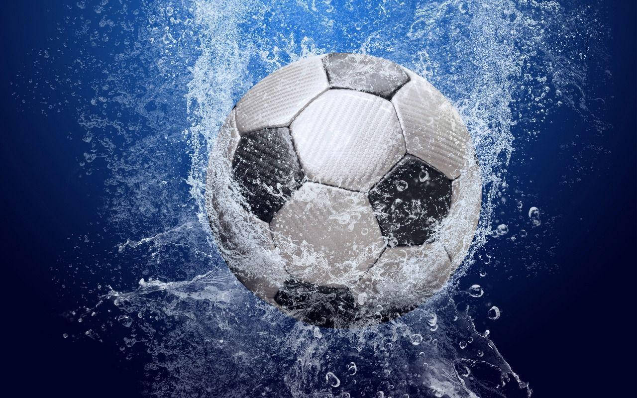 Cool Soccer Ball Water Splash Wallpaper
