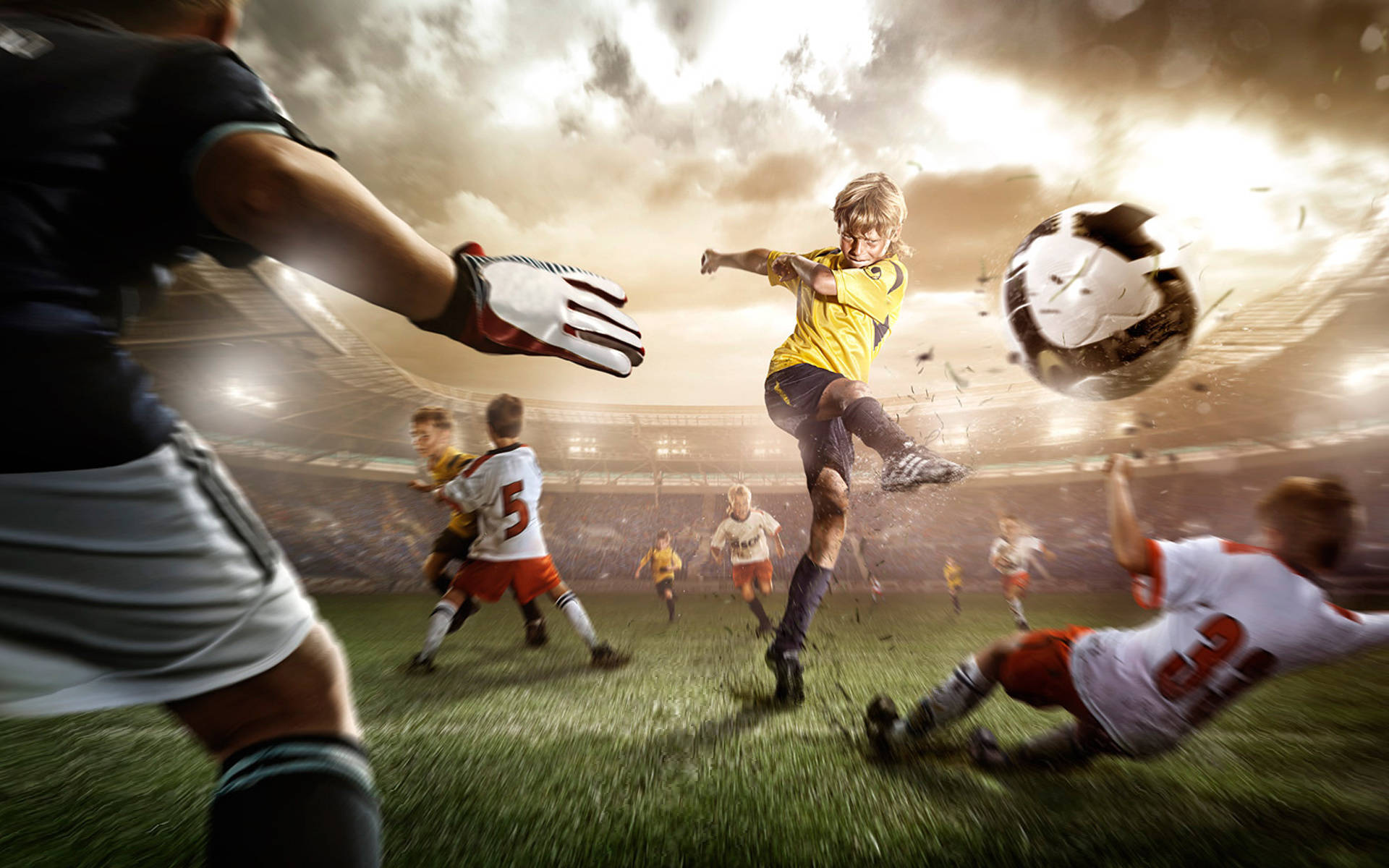 Cool Soccer Game Painting Wallpaper