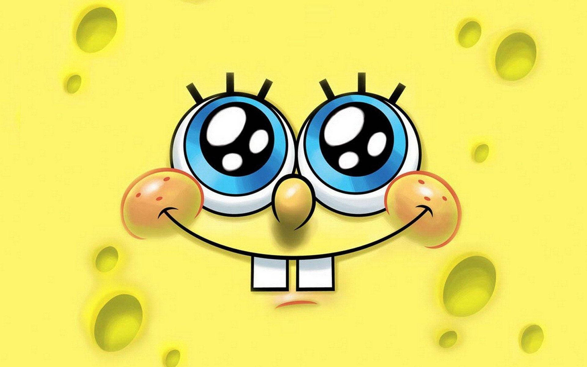 Cool Spongebob With Sparkling Blue Eyes Wallpaper