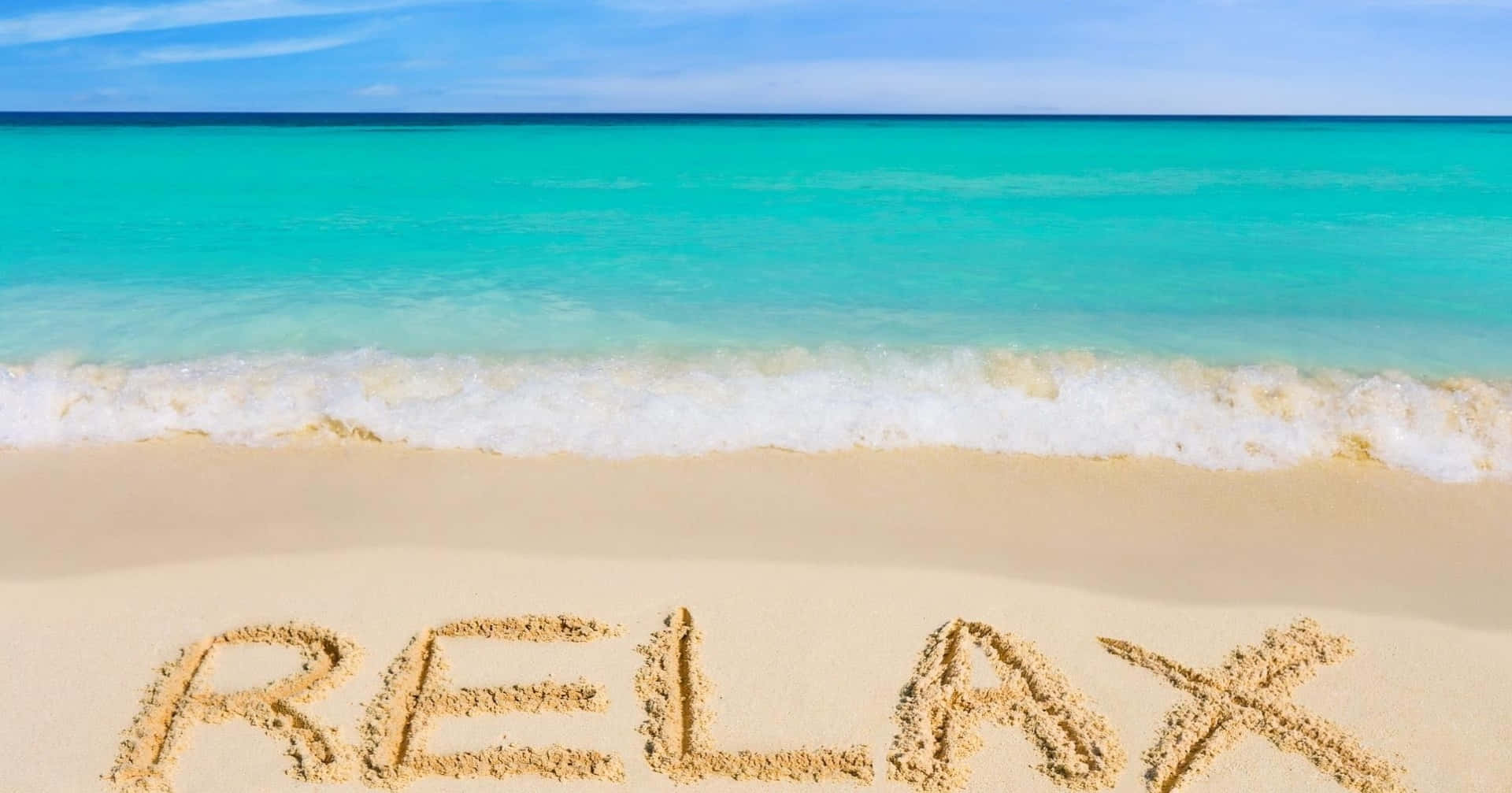Cool Summer Relax Word On The Sand Wallpaper