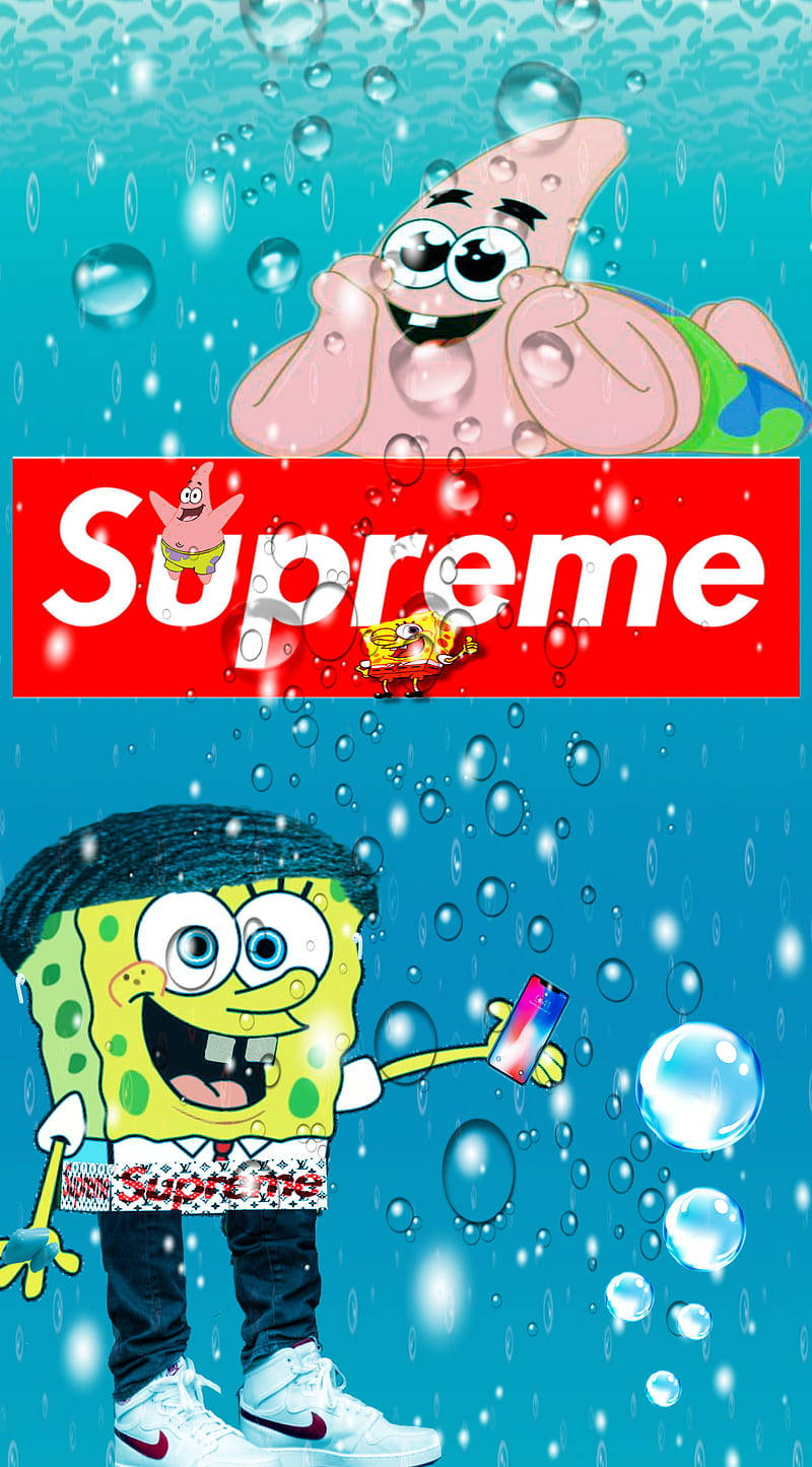 Cool Supreme Spongebob And Patrick Wallpaper