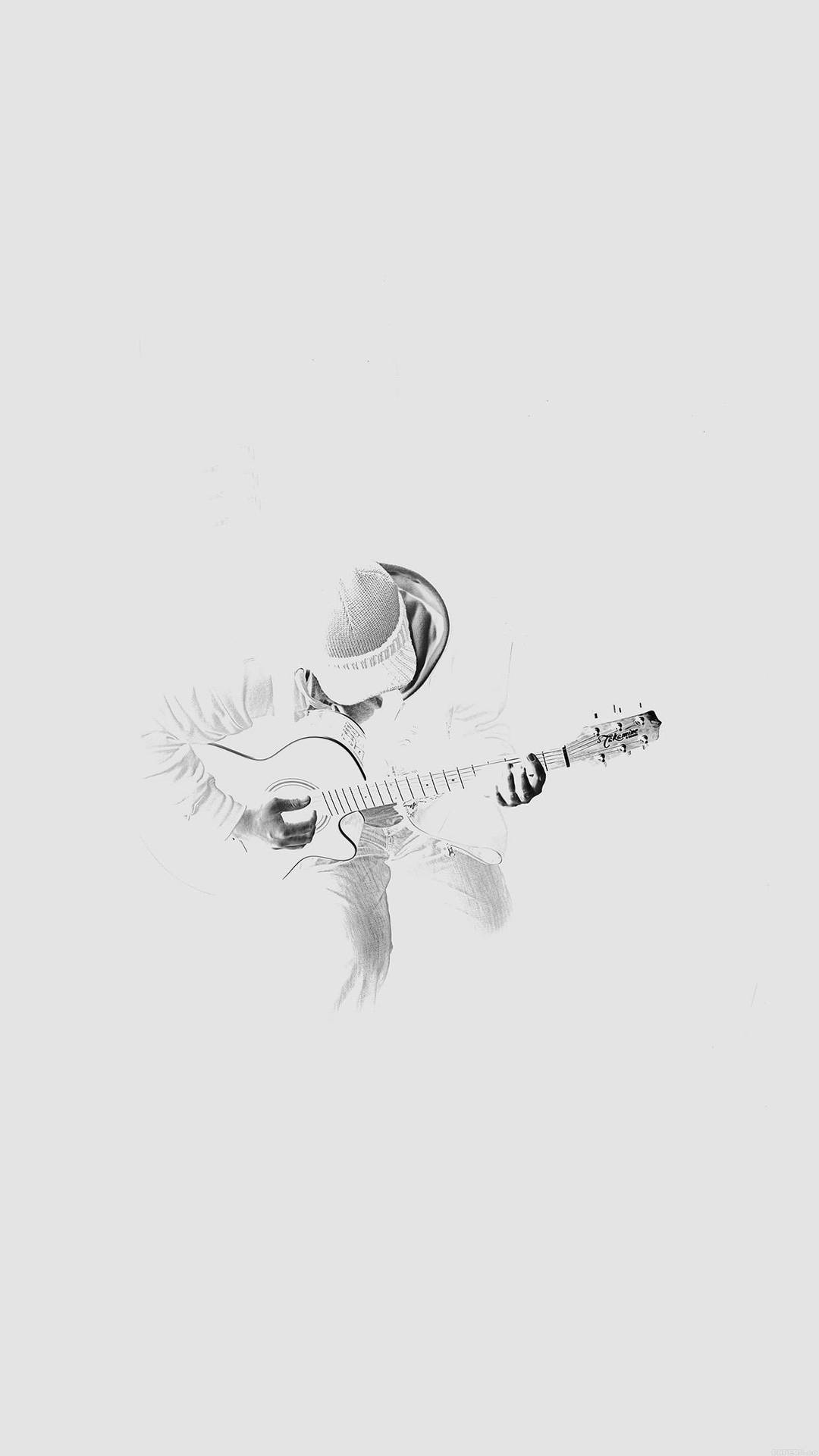 Cool White Guitarist Wallpaper
